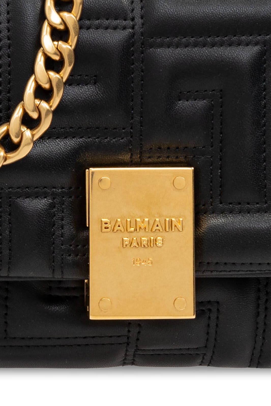 Shop Balmain Pb Embossed Small Shoulder Bag In Black