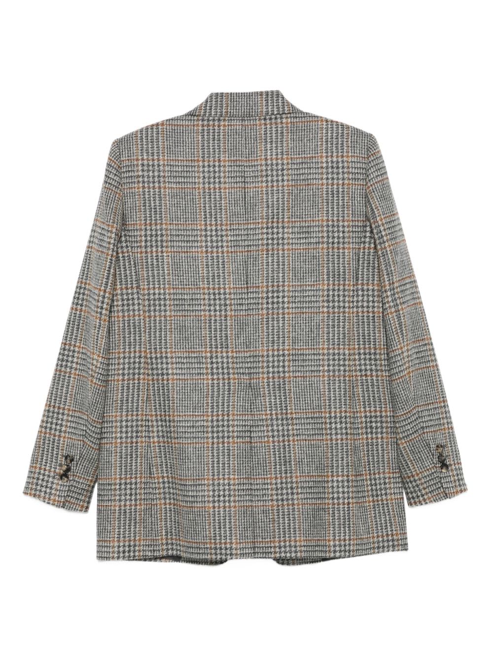 Alberto Biani Checked Button Jacket In Gray