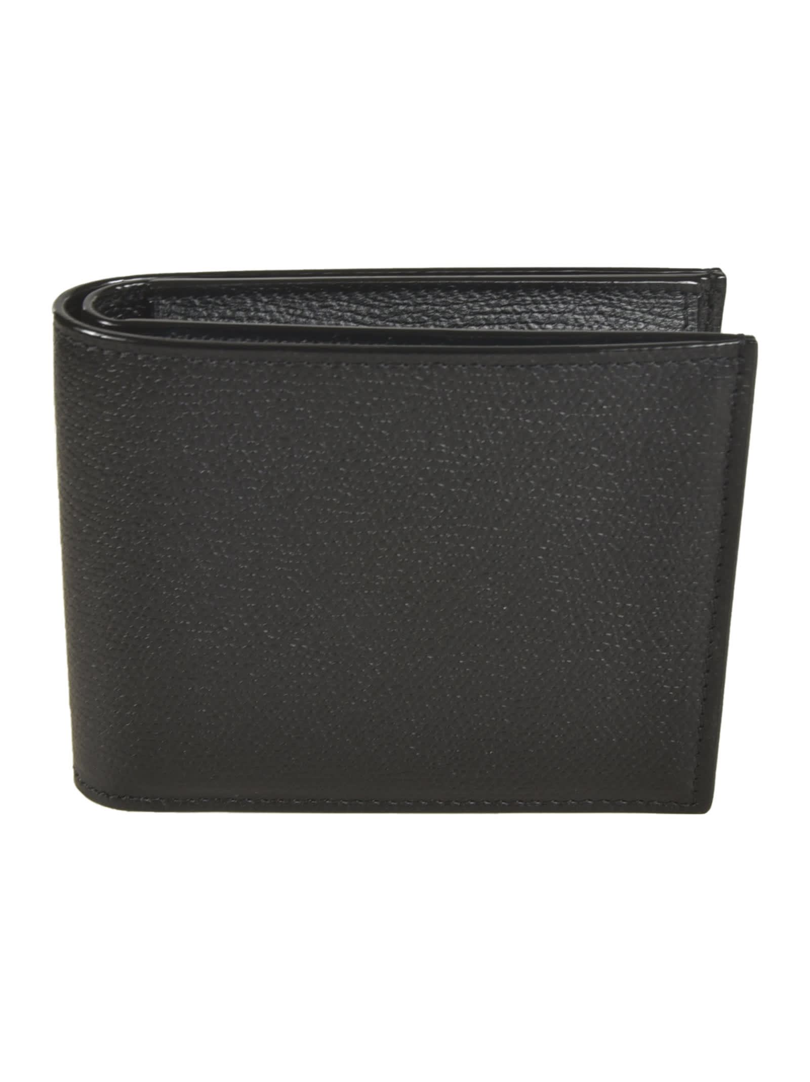 Shop Valextra 4cc Wallet With Coin Purse In Black