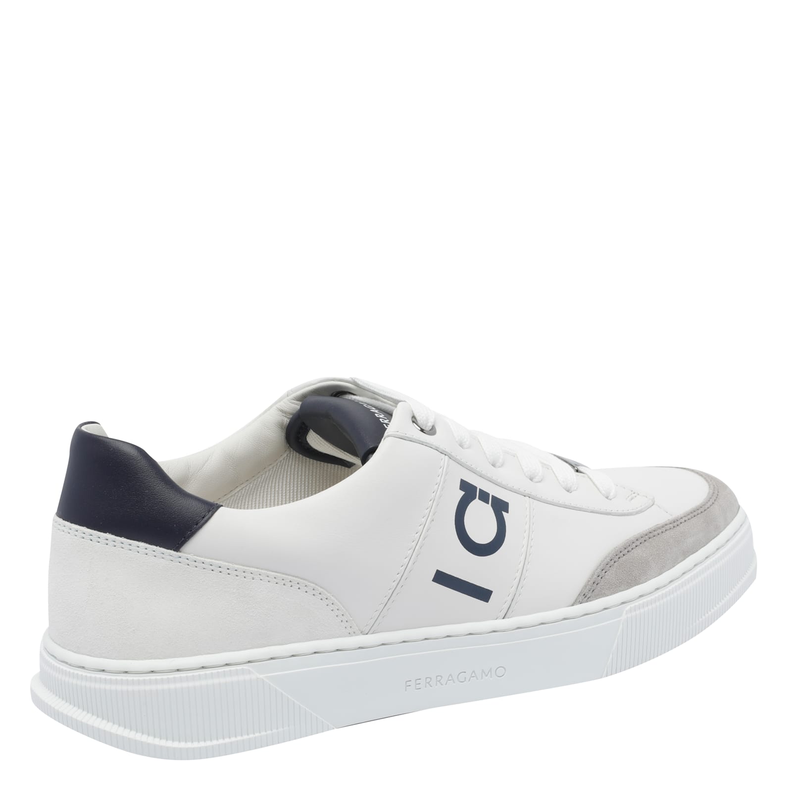 Ferragamo Low-top Sneaker With Gancini Sneakers White In White