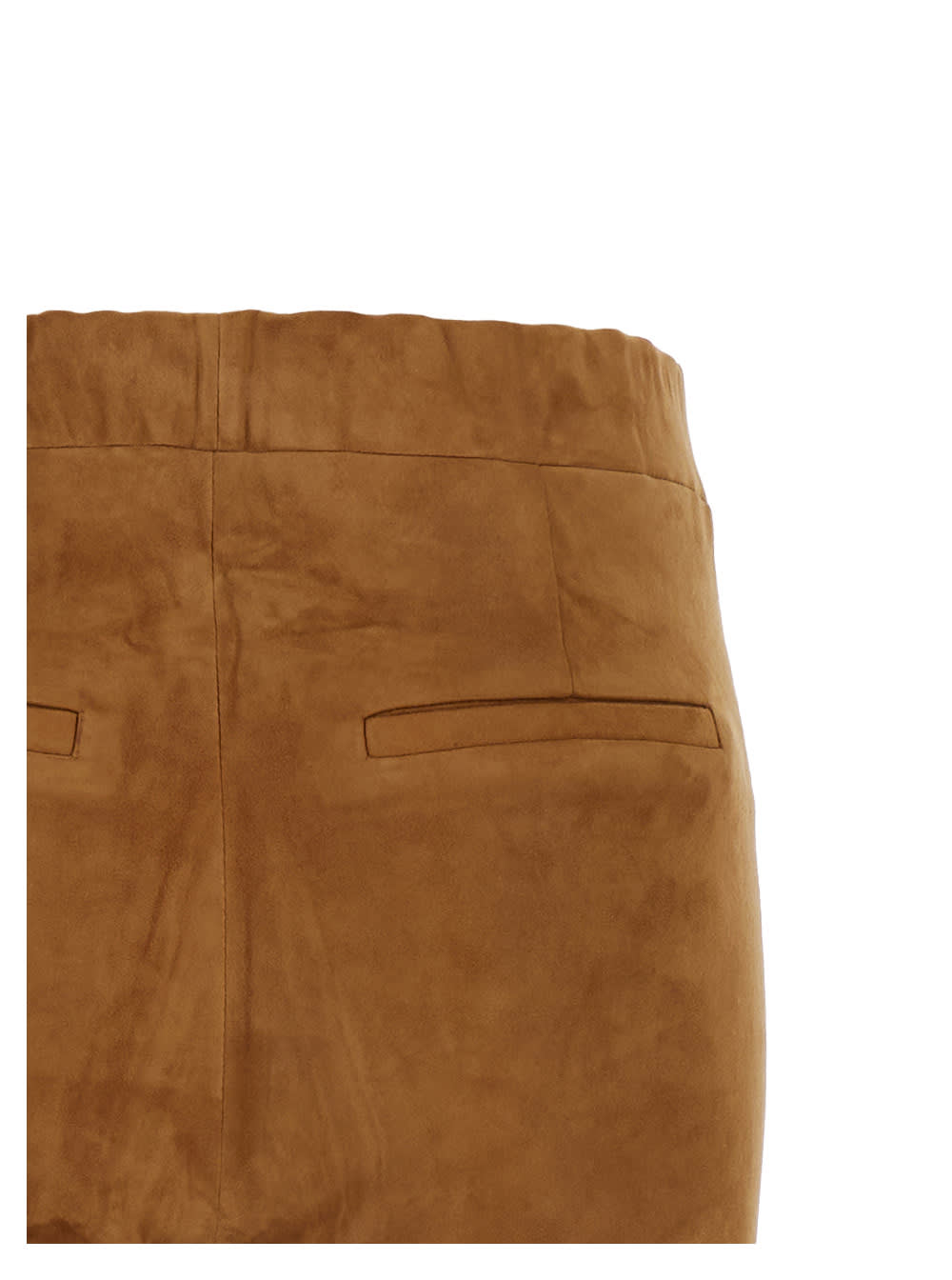 Shop Arma Black Flared Trousers In Suede Woman In Brown