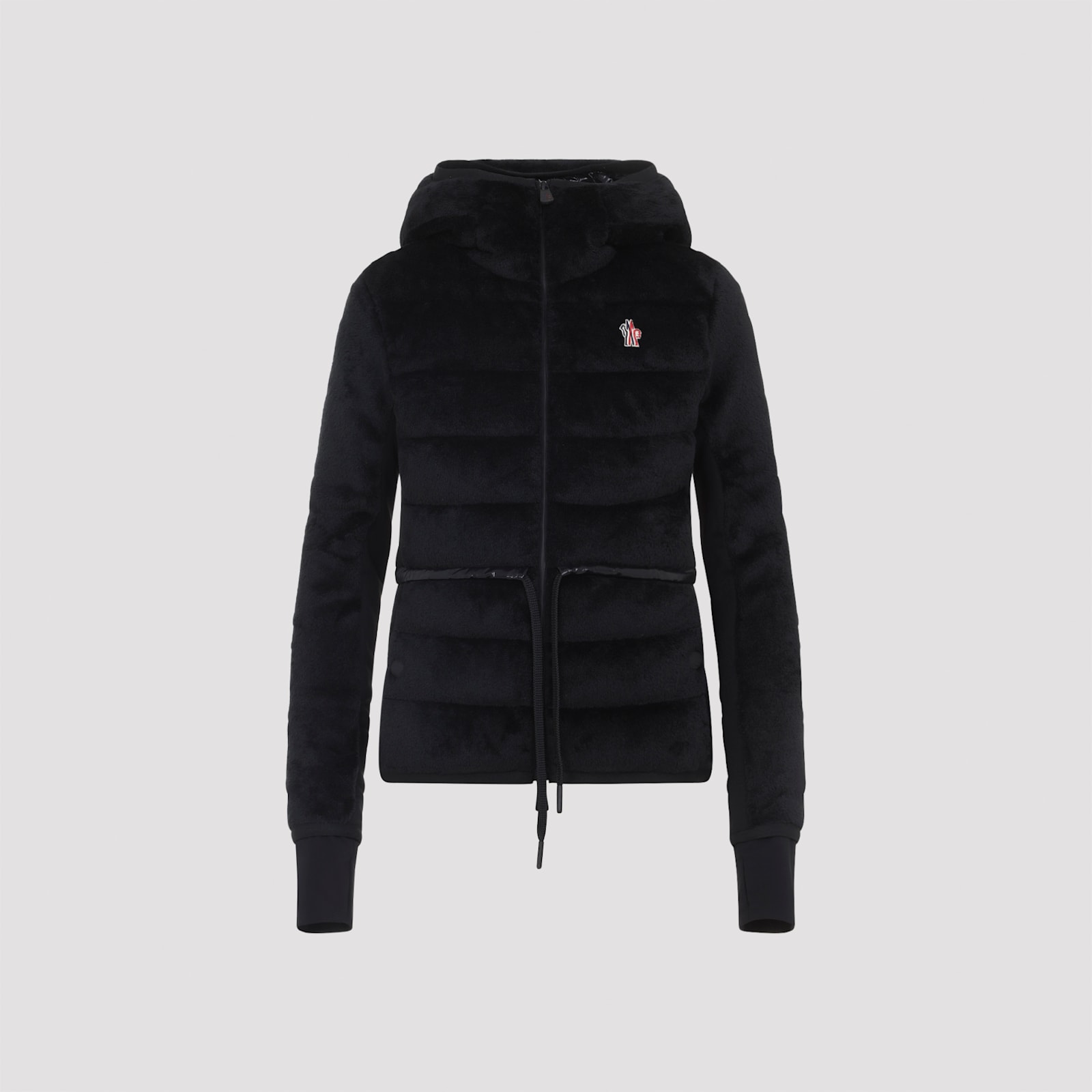 Moncler Hooded Quilted Fleece Down Jacket In Animal Print