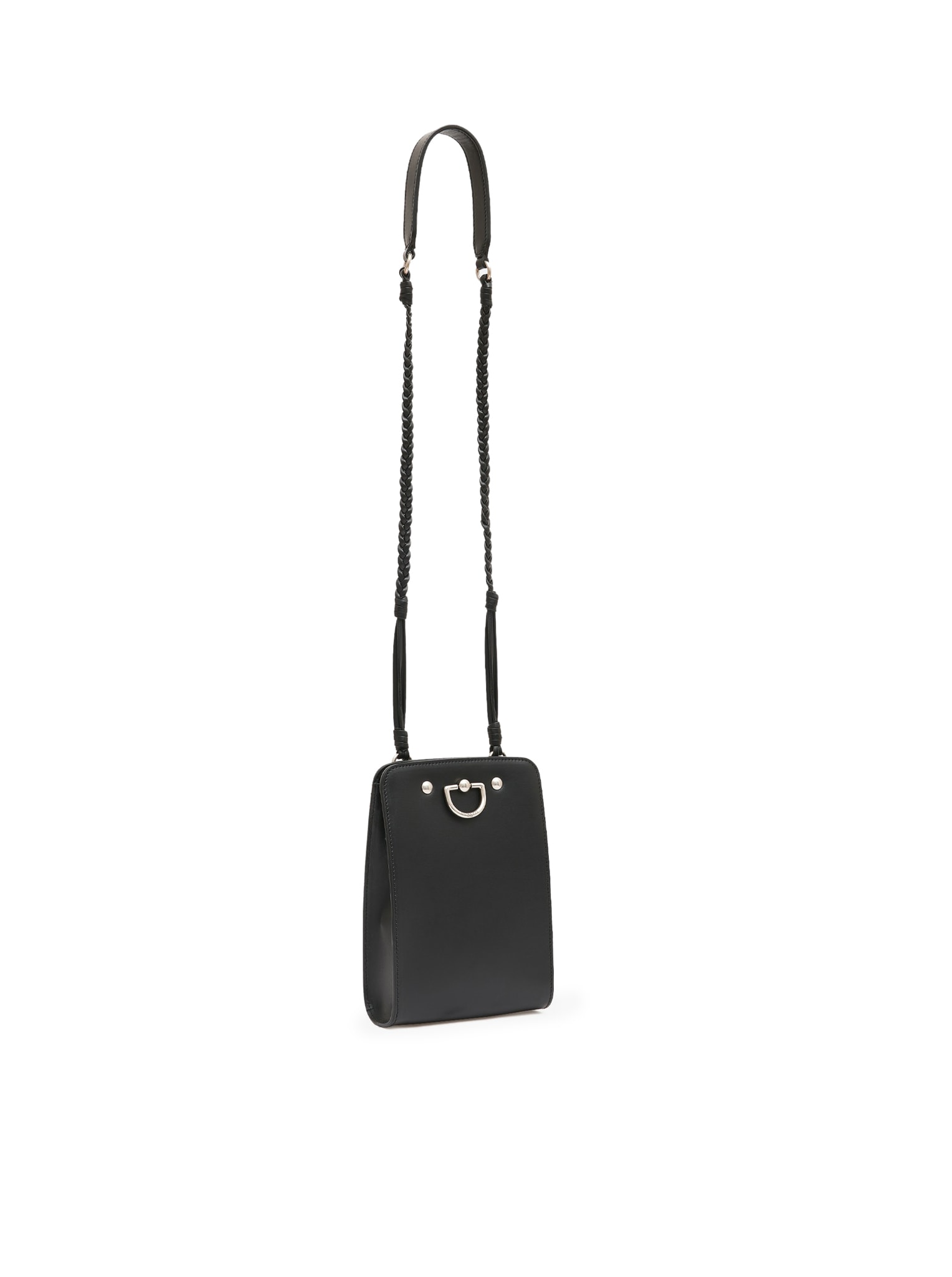 Shop Durazzi Milano Tile Bagcalfskin Leather With Branded D-ring In Black