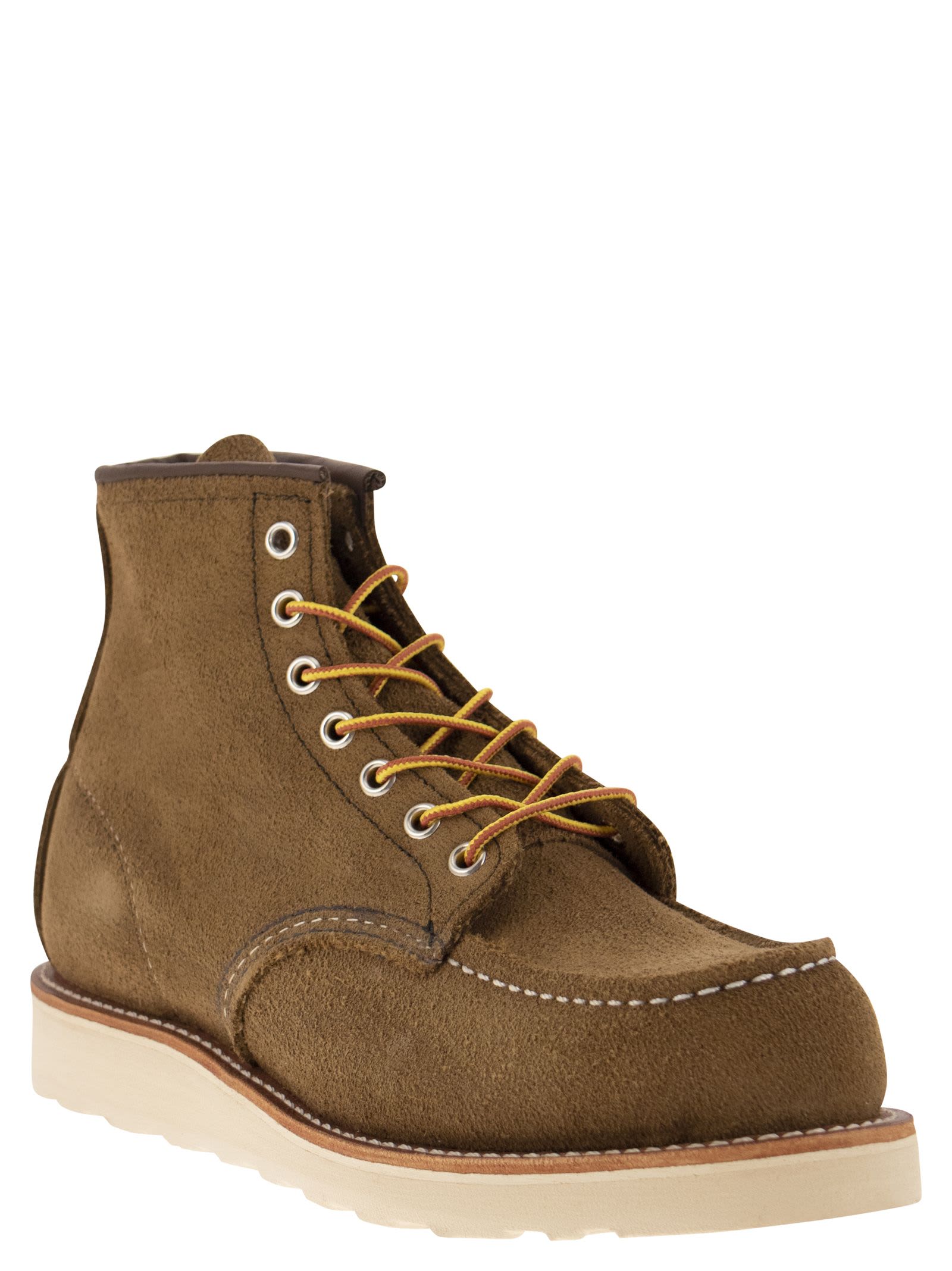 Shop Red Wing Classic Moc Mohave - Suede Lace-up Boot In Olive Green