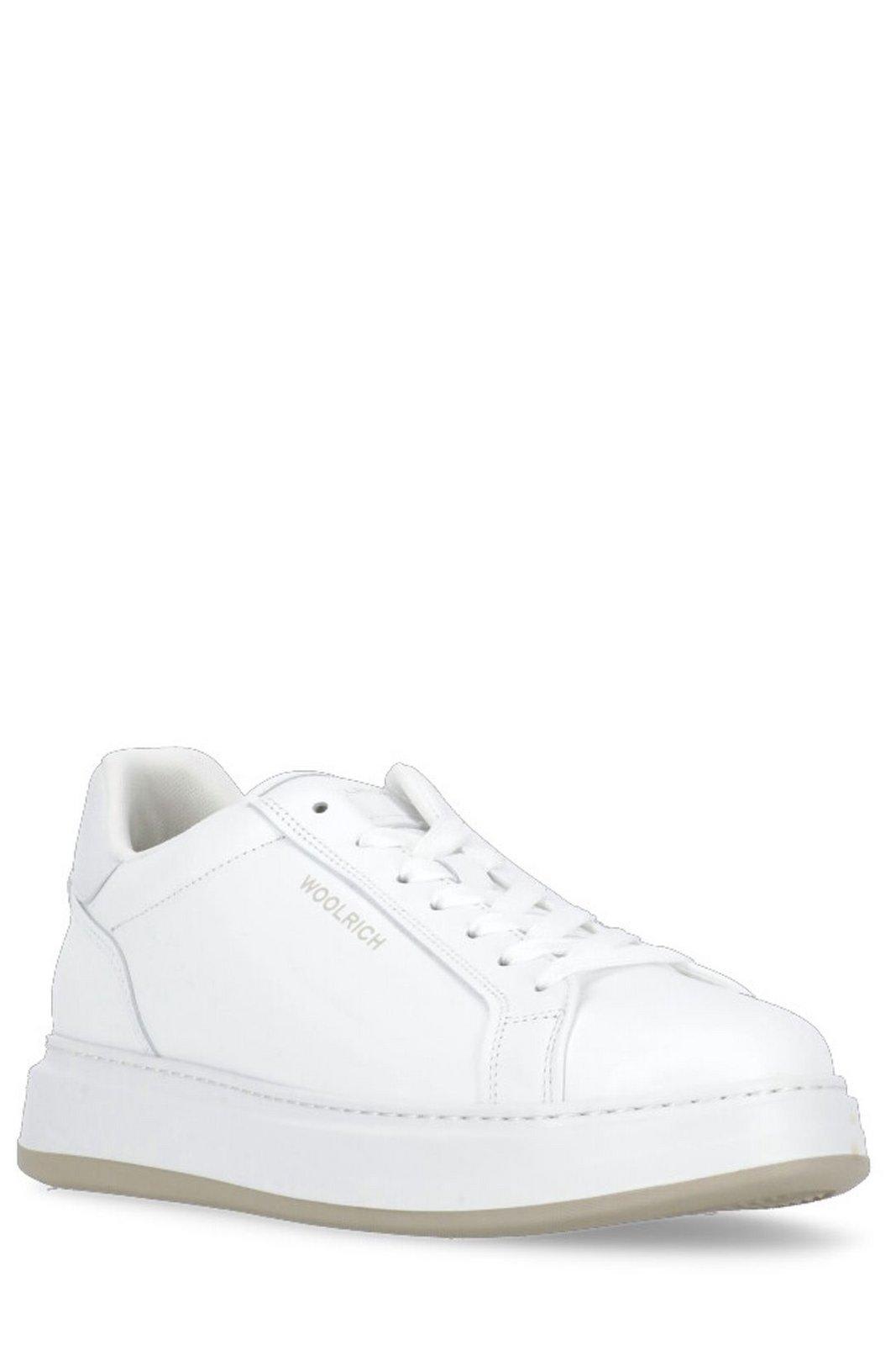 Shop Woolrich Arrow Lace-up Sneakers In White