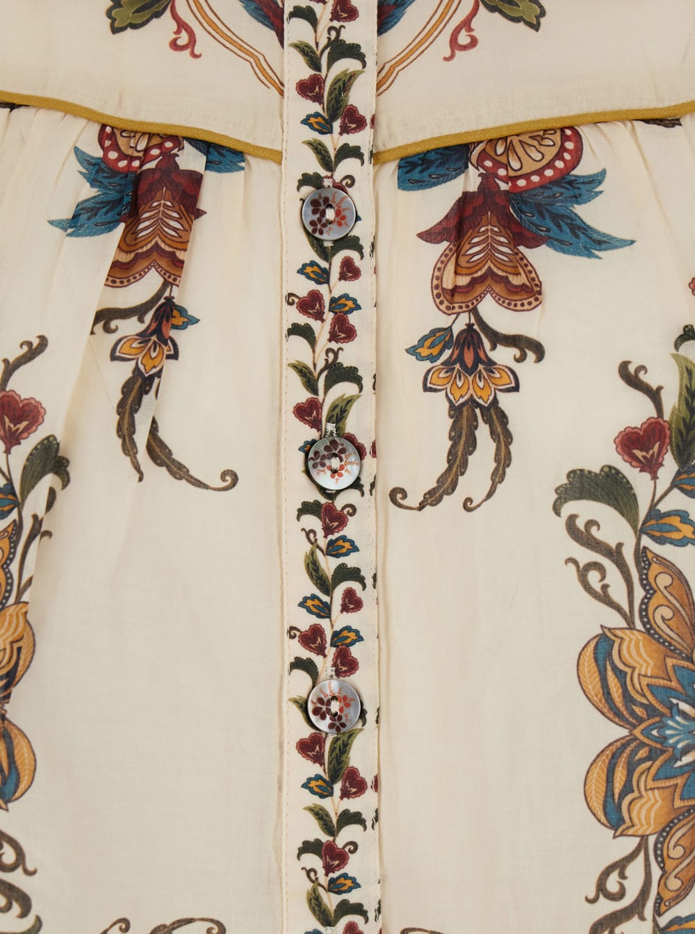 Farm Rio Majestic Hearts Cream Blouse In Multi