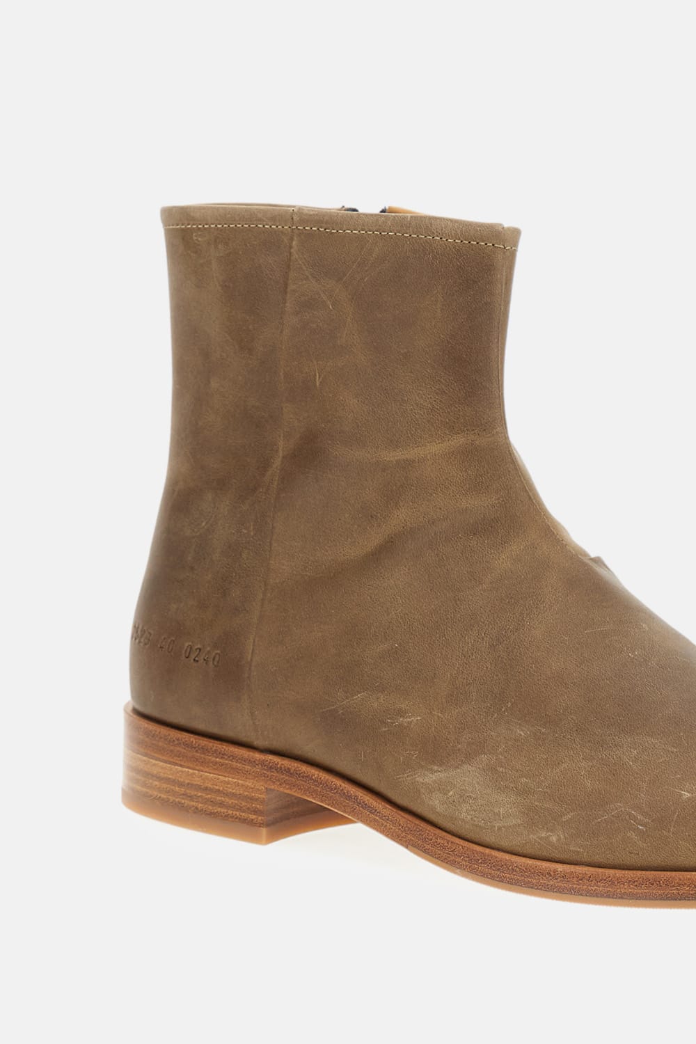 Common Projects Zipper Boot In Waxed Suede In Brown