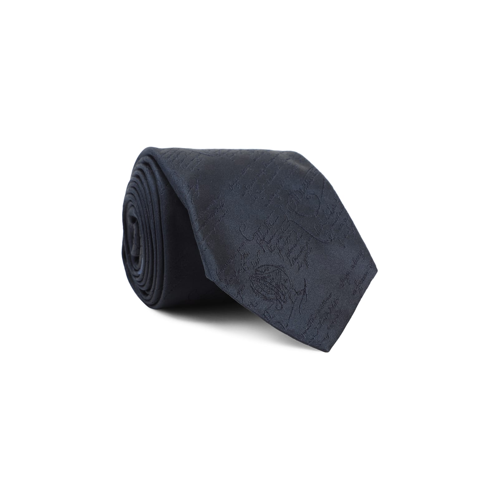Berluti Logo Jacquard Silk Tie In Blue