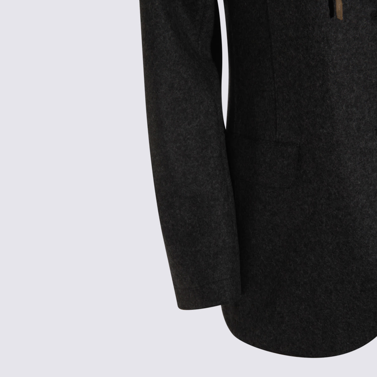 Eleventy Wool Blend Flannel Blazer With Removable Hooded Bib In Black