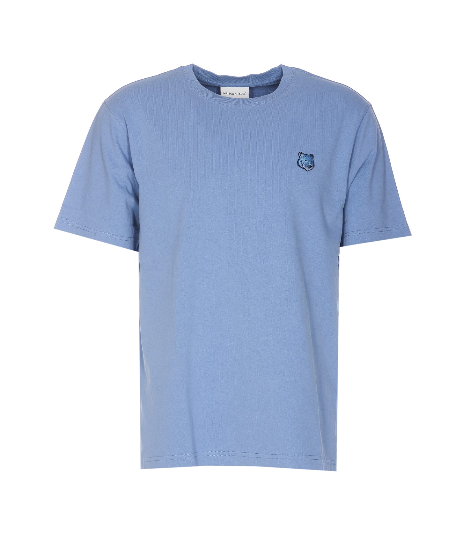 Maison Kitsuné Bold Fox Head Patch Logo T-shirt In Hampton Blue