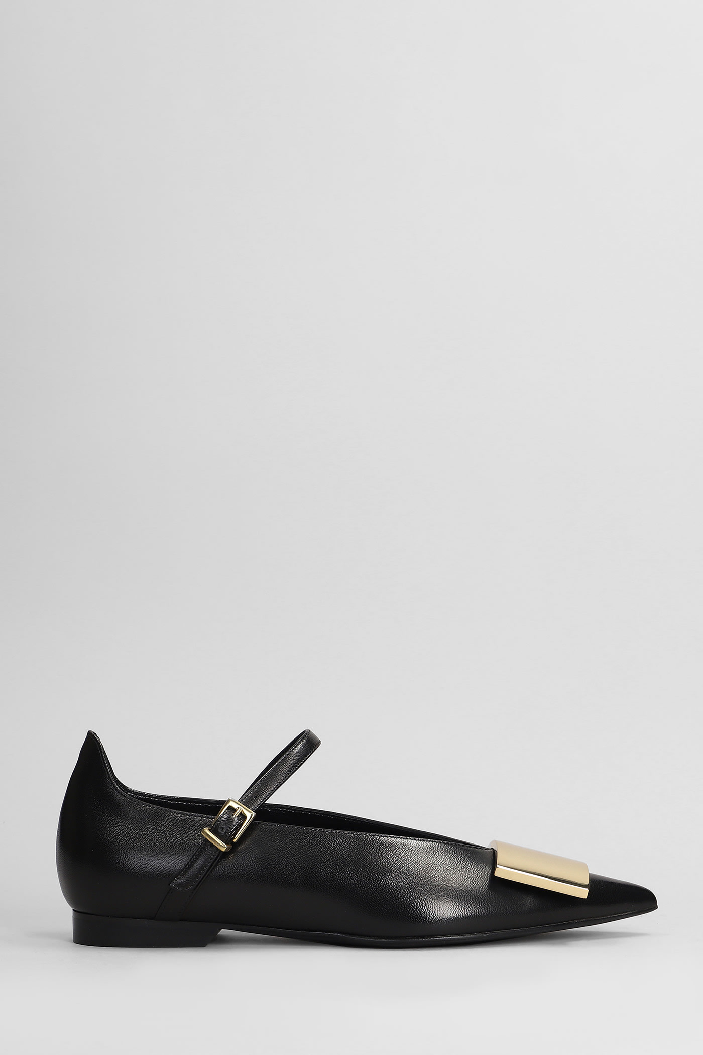 Shop Lella Baldi Ballet Flats In Black Leather