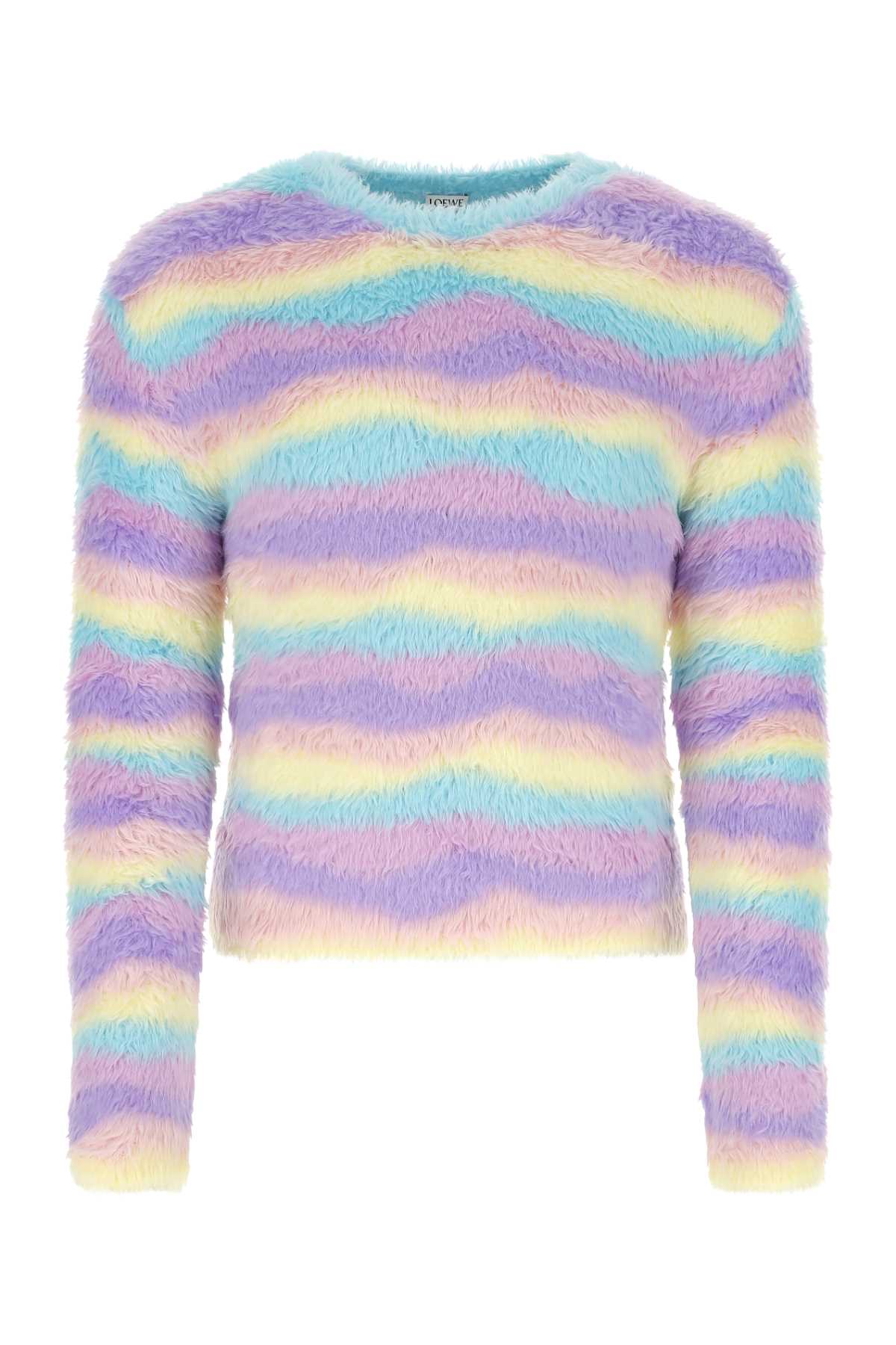 Shop Loewe Multicolor Nylon Sweater In Pinkmultitone