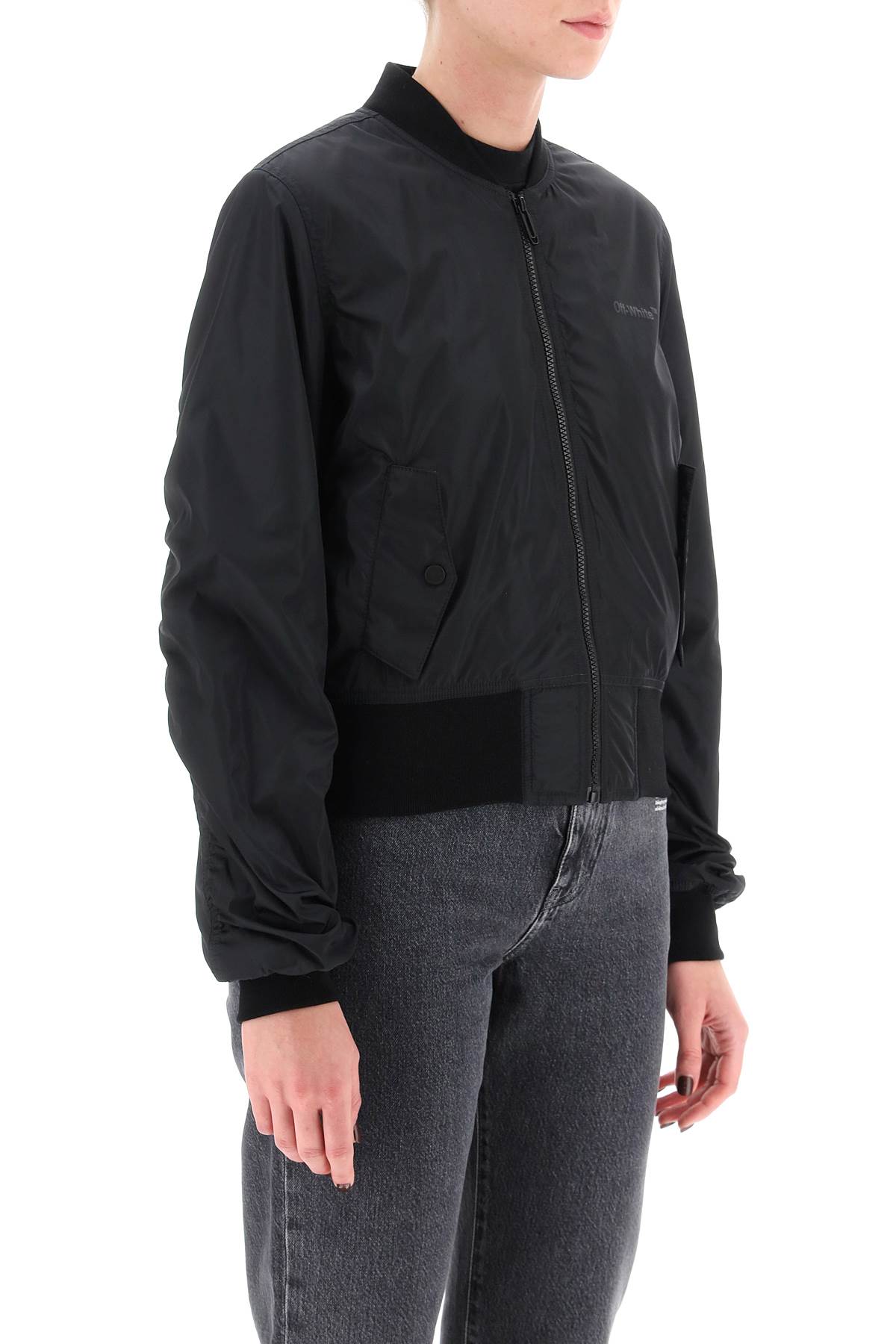 Shop Off-white Diagonals Light Bomber Jacket In Black