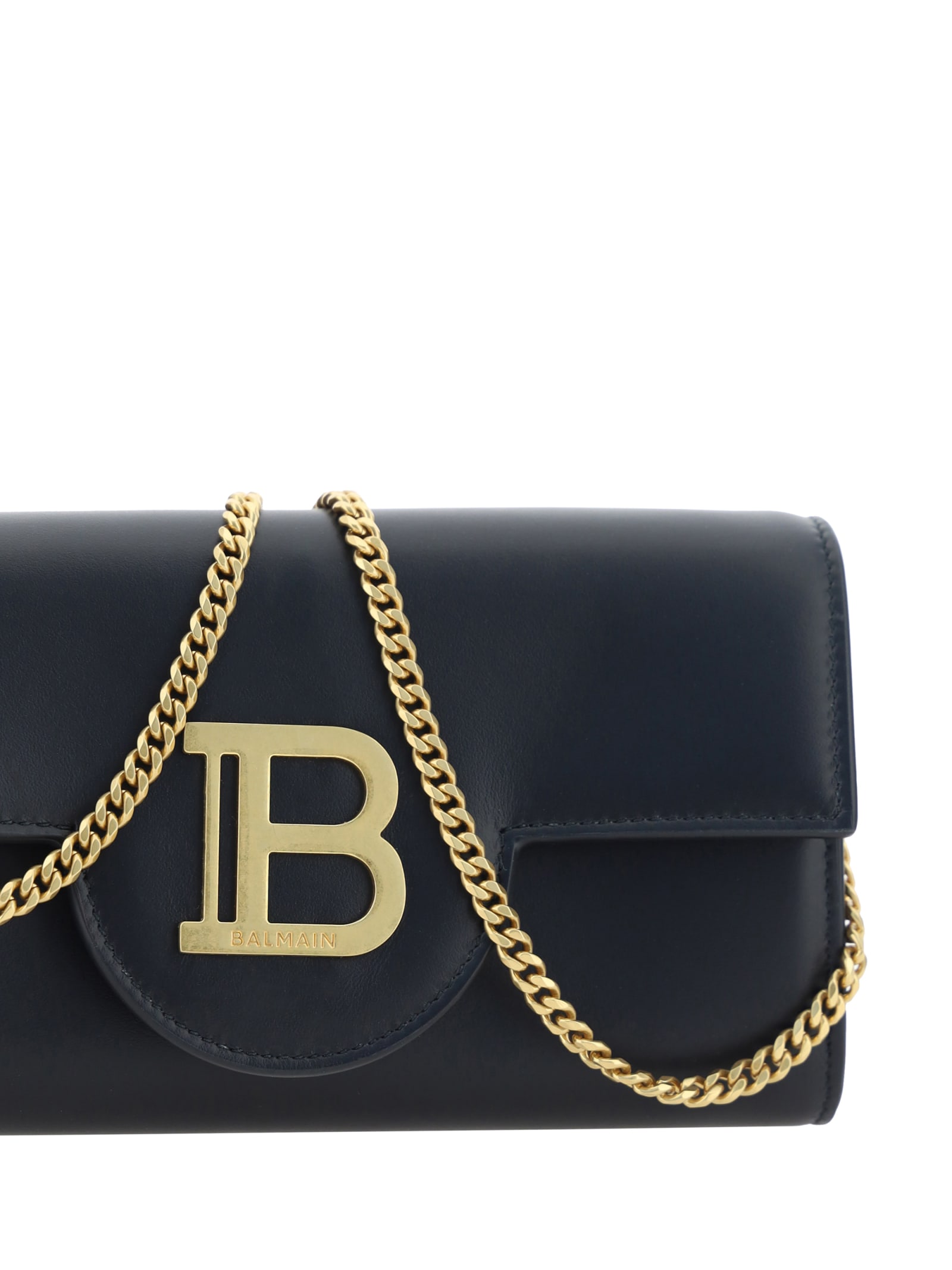 Shop Balmain Shoulder Wallet In Noir