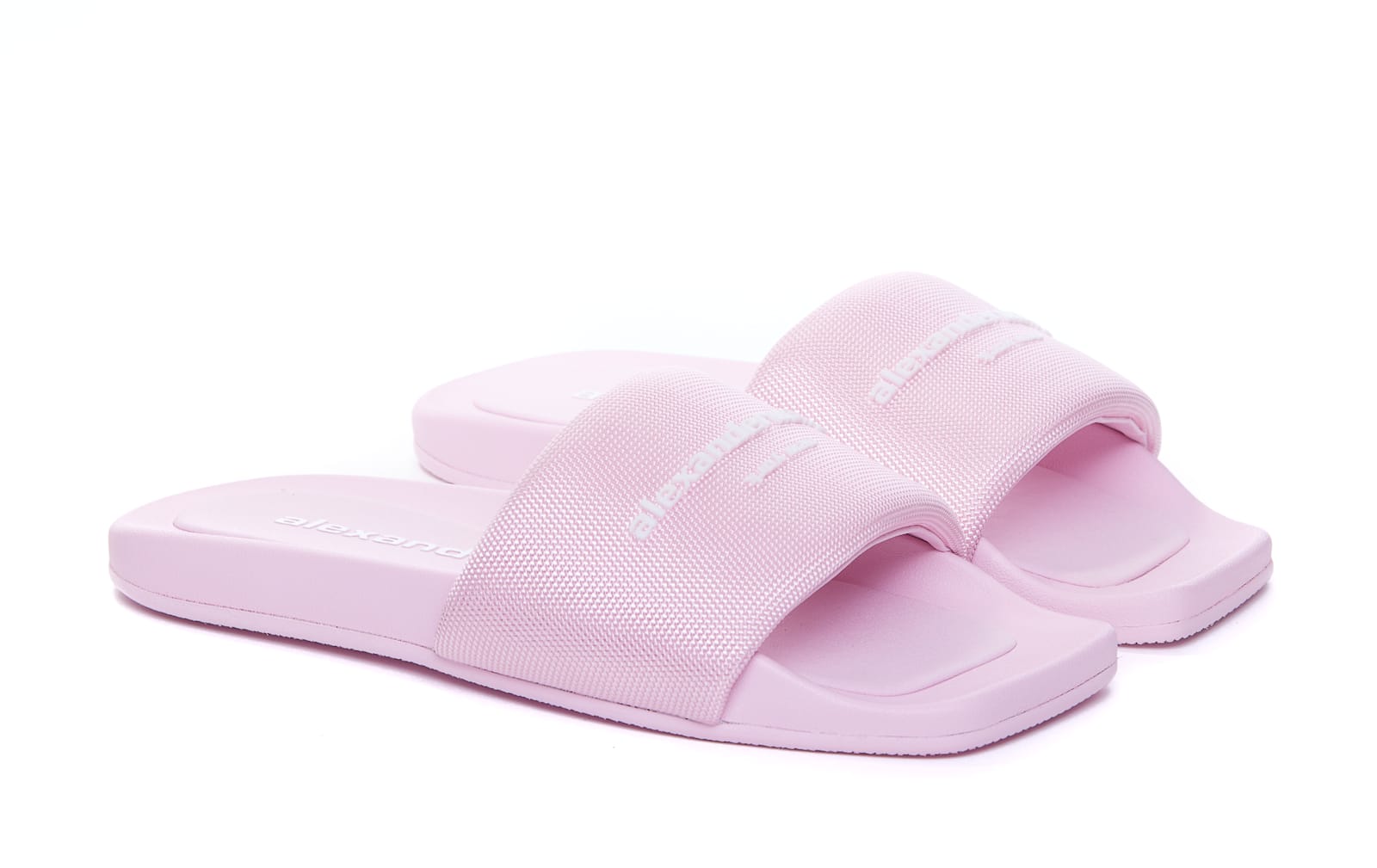 Shop Alexander Wang Logo Slide Sandals In Pink