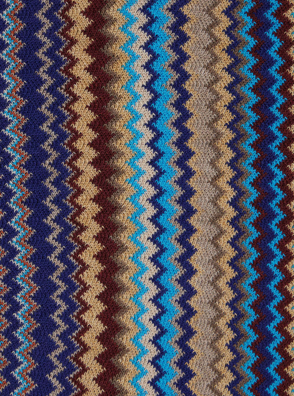 Missoni Multicolor Scarf With Zigzag Motif And Fringed Hem In Wool Blend Man In Multi