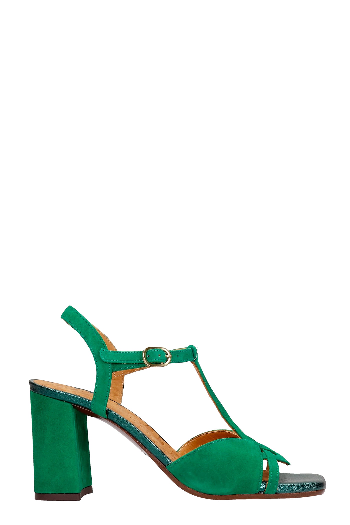 Chie Mihara ZIZI SANDALS IN GREEN SUEDE
