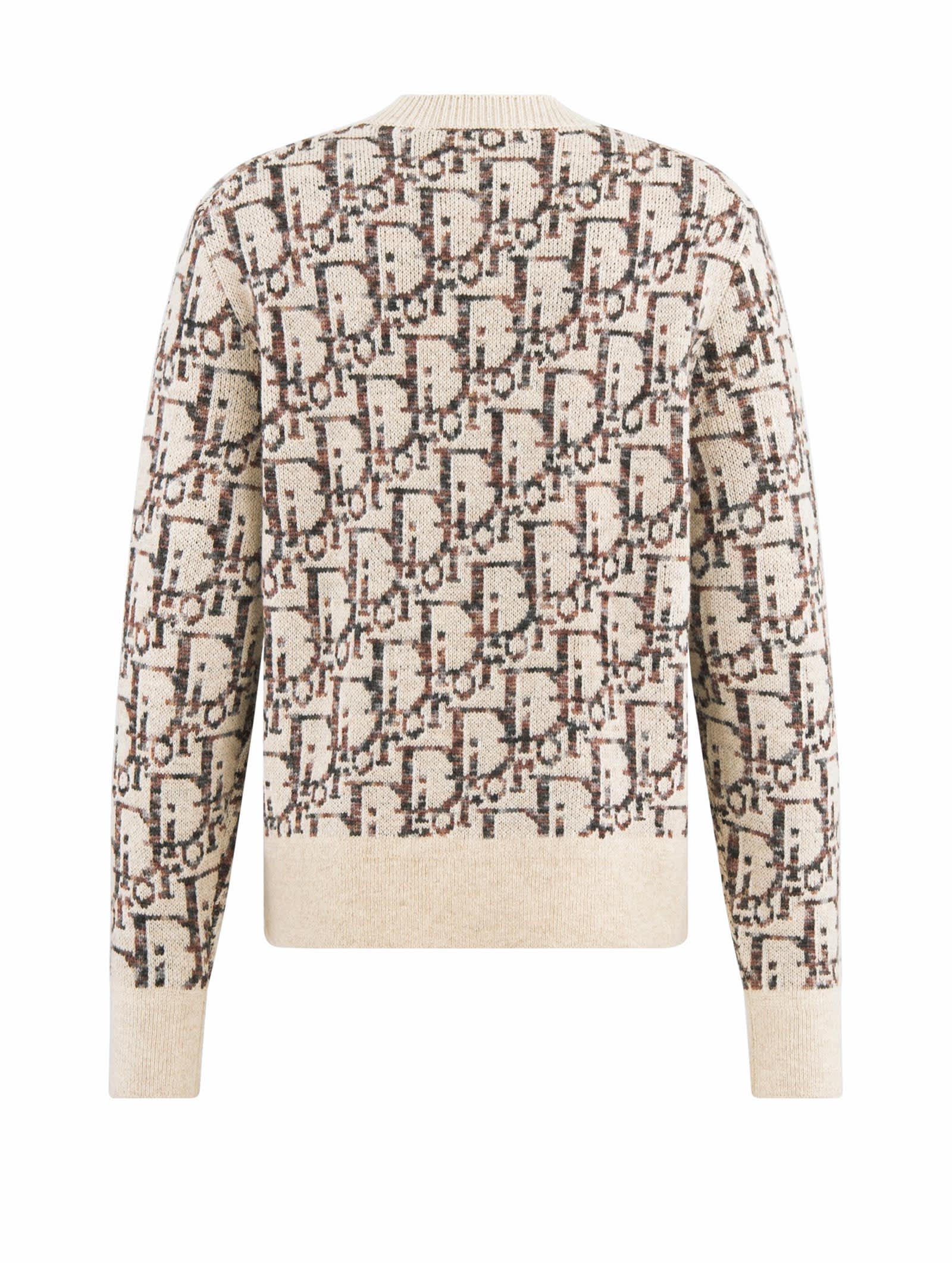 Shop Dior Sweater In Beige