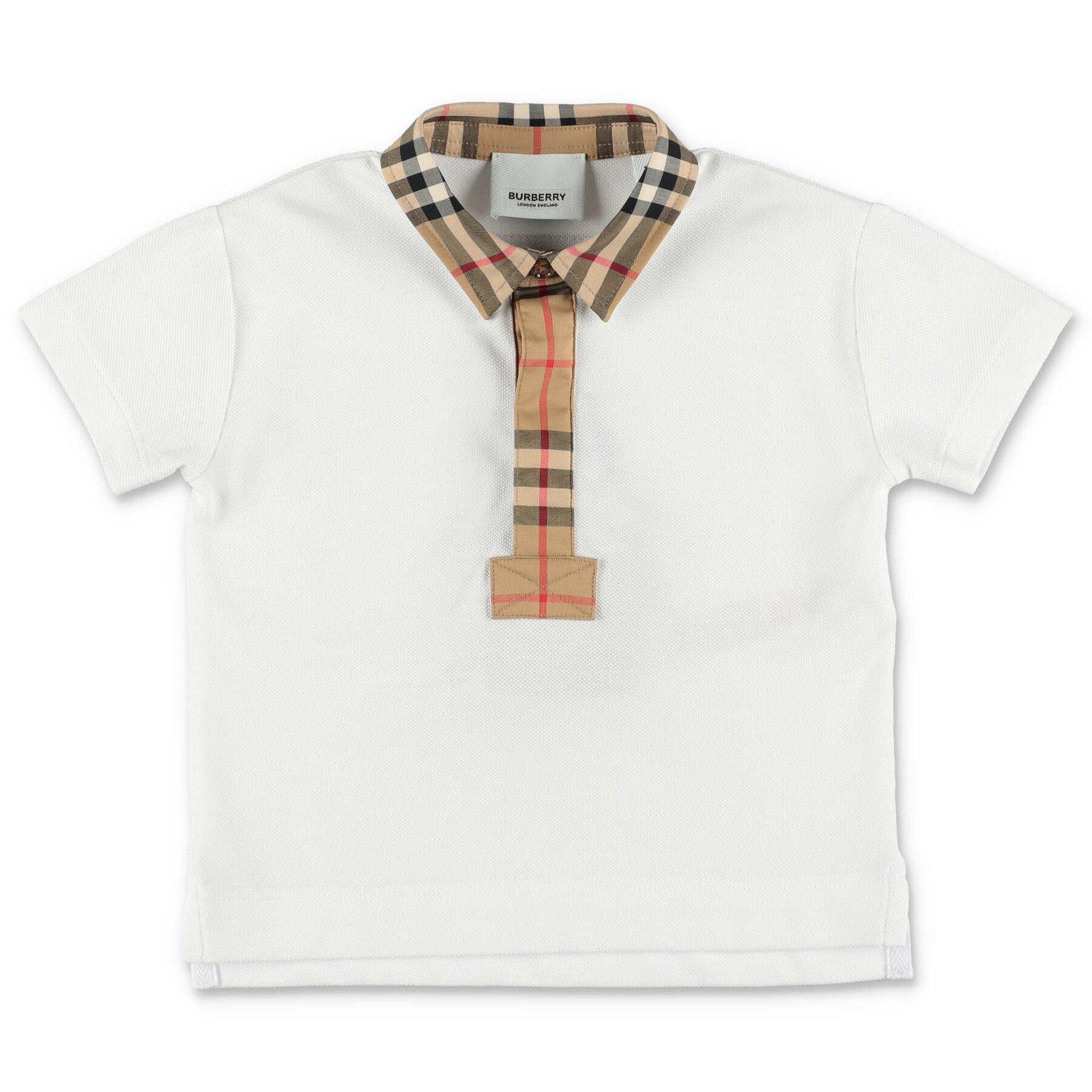 Shop Burberry Short-sleeved Polo Shirt In White
