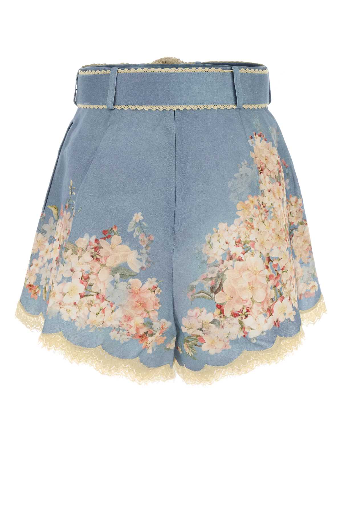 Zimmermann Printed Linen Cascadian Shorts In Blue