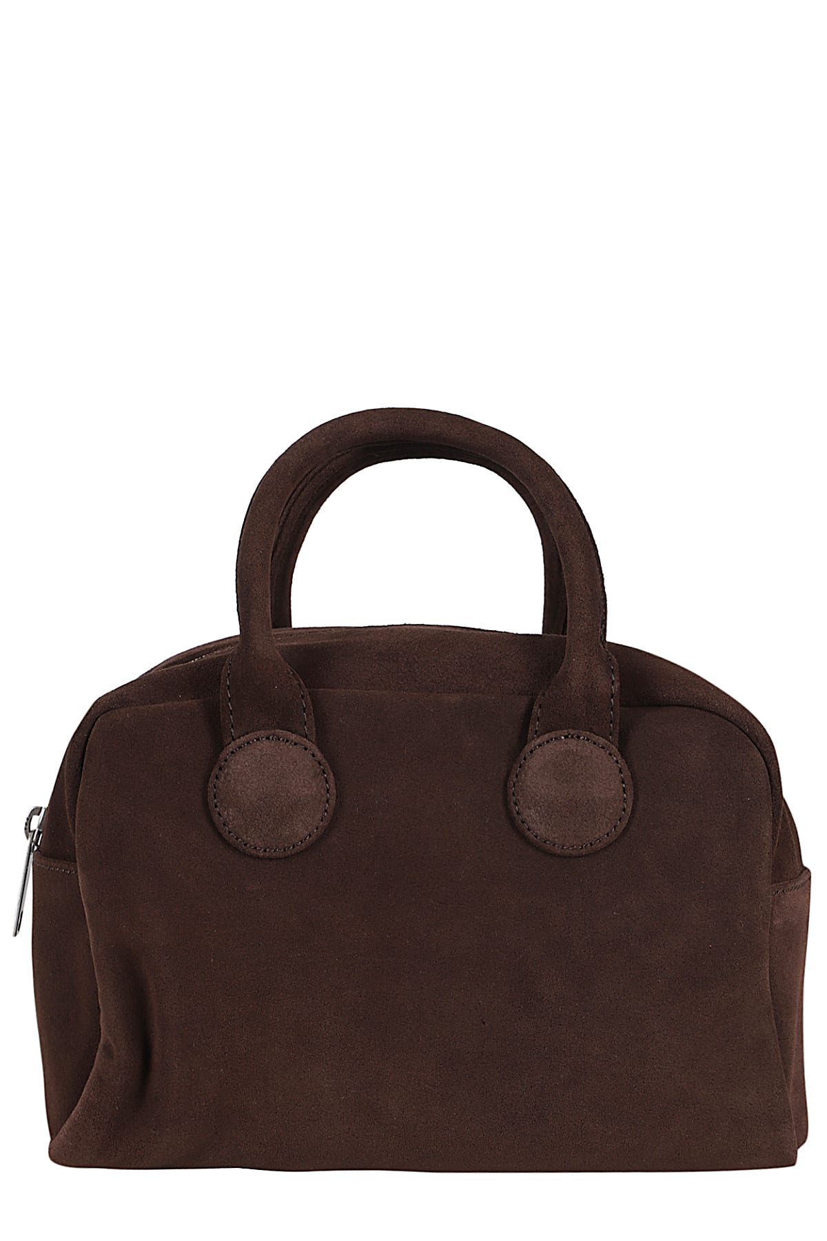 Shop Marge Sherwood Soft Bowling Bag In Choco Brown Suede