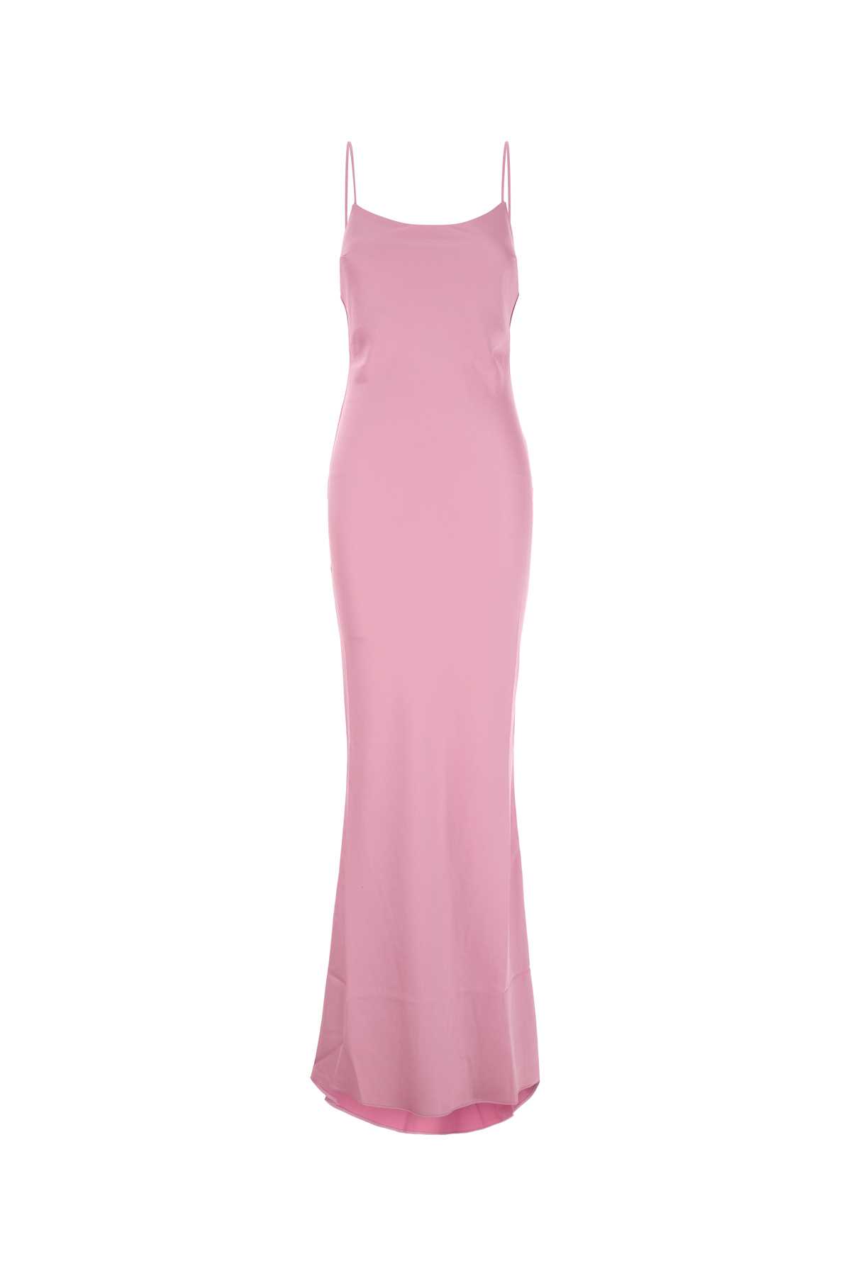 Pink Satin Ninfea Long Dress