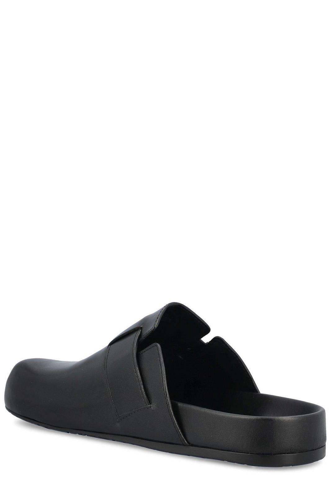 Loewe Ease Buckle Brushed Leather Clogs In Black