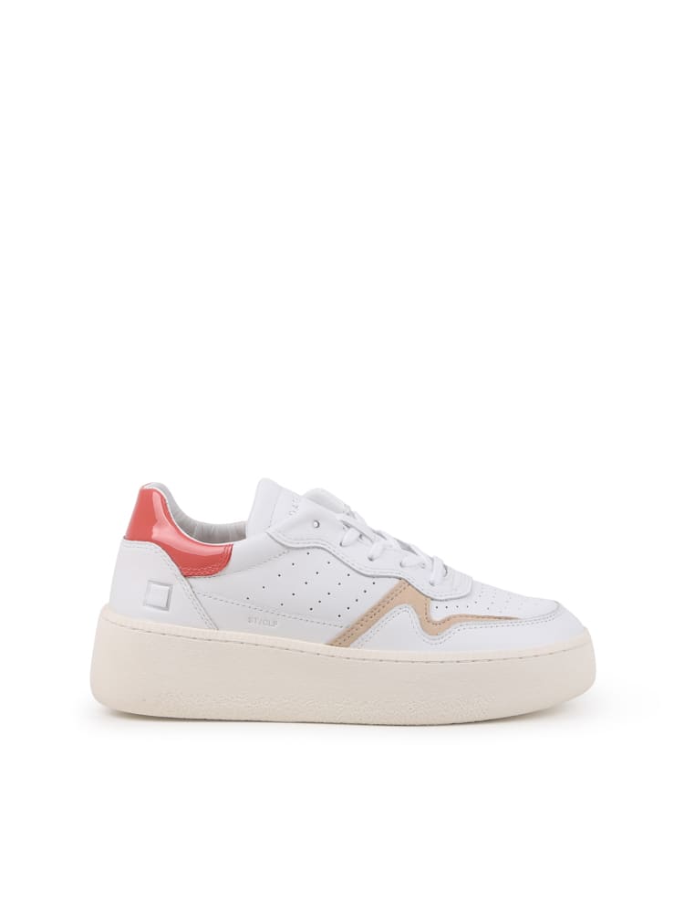 D.A.T.E. Step Calf White-peach Sneakers