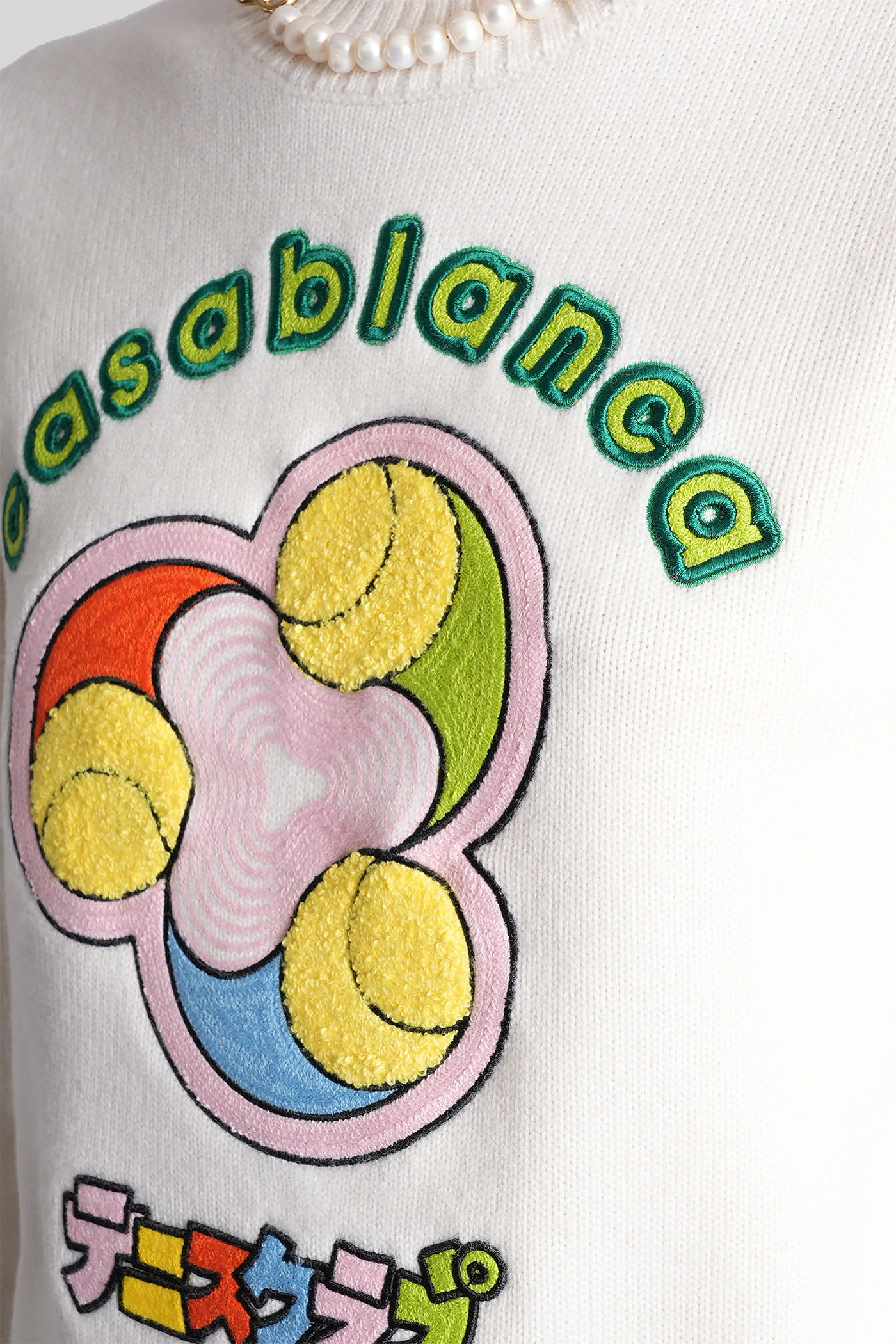 Casablanca White Sweater With Tennis Club Embroidery In White
