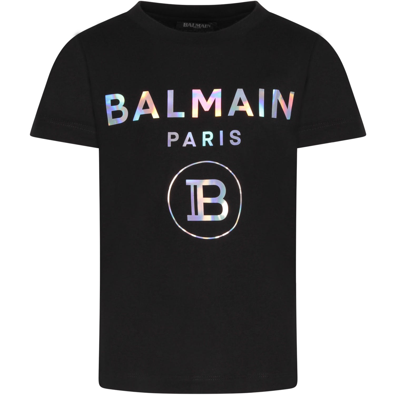 Black Girl T-shirt With Iridescent Logo 