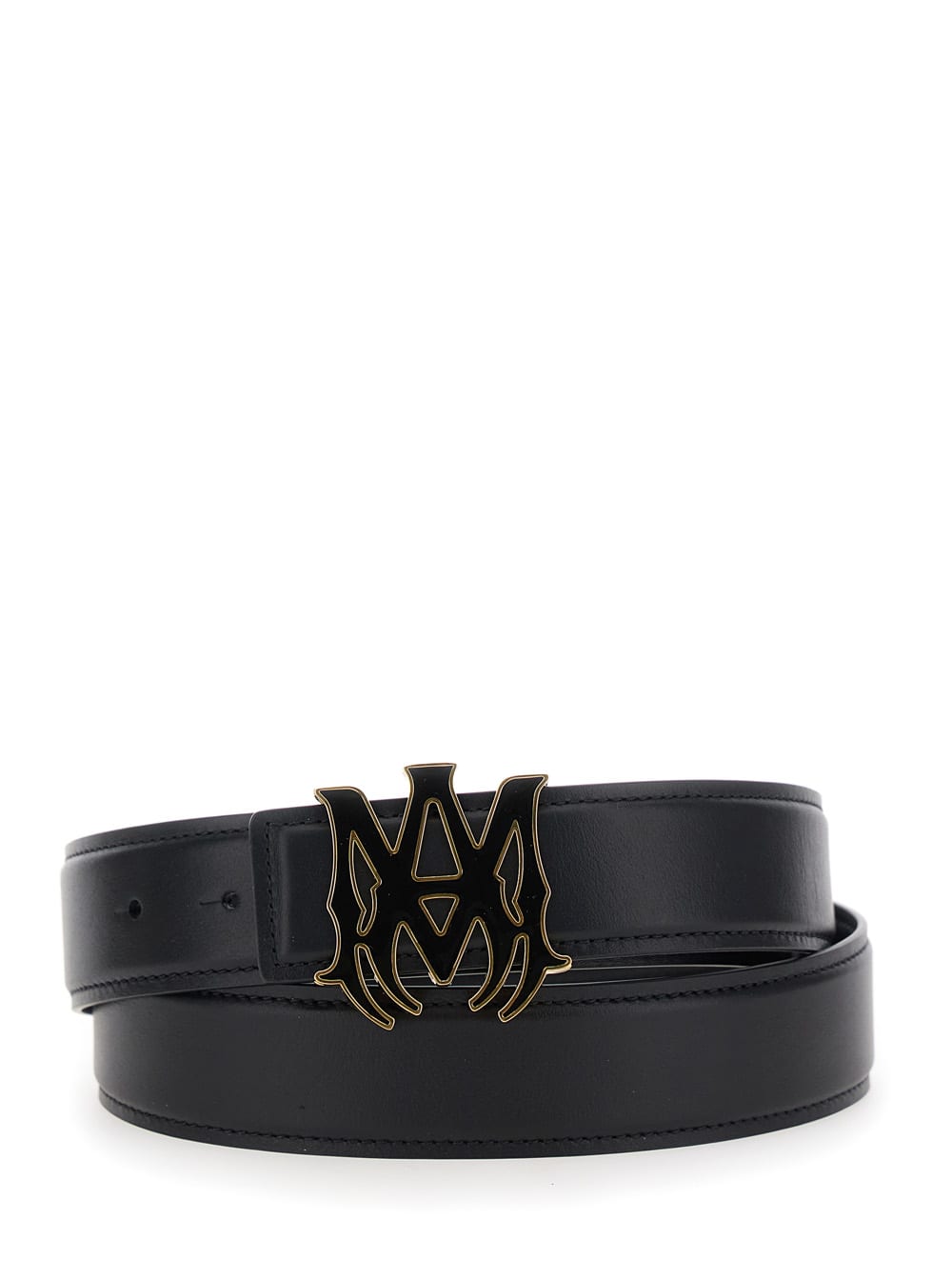 Amiri 'ma' Black Belt With Logo Plaque On The Front
