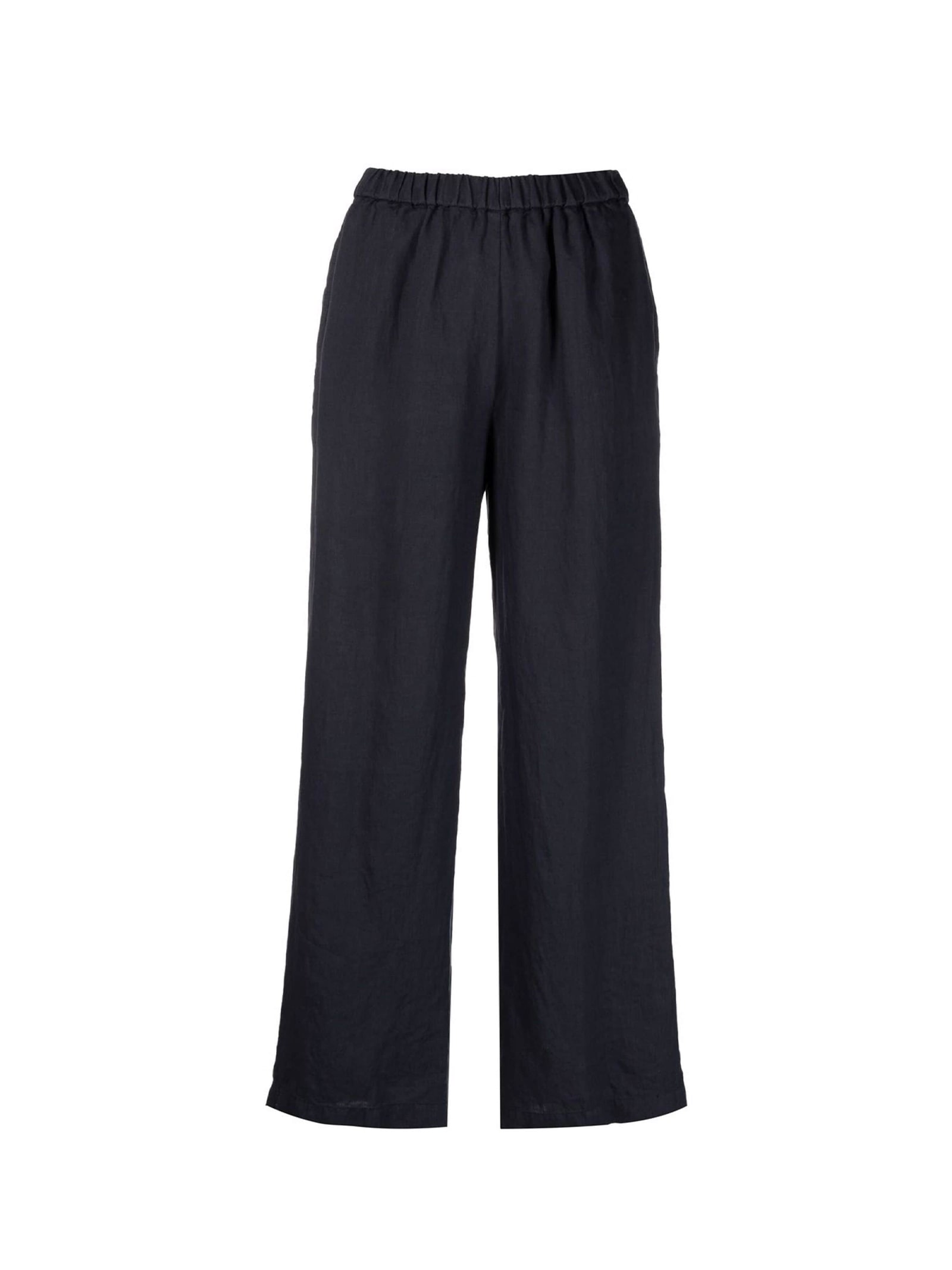 Navy Blue High-waisted Trousers