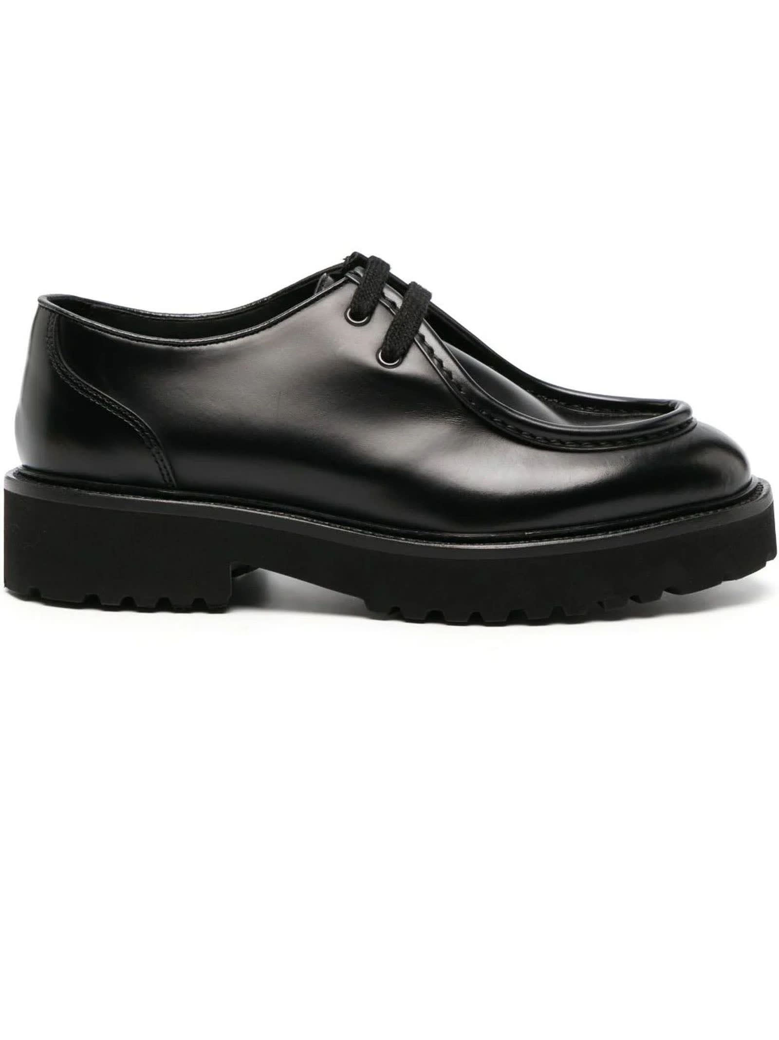 Shop Doucal's Black Calf Leather Loafers