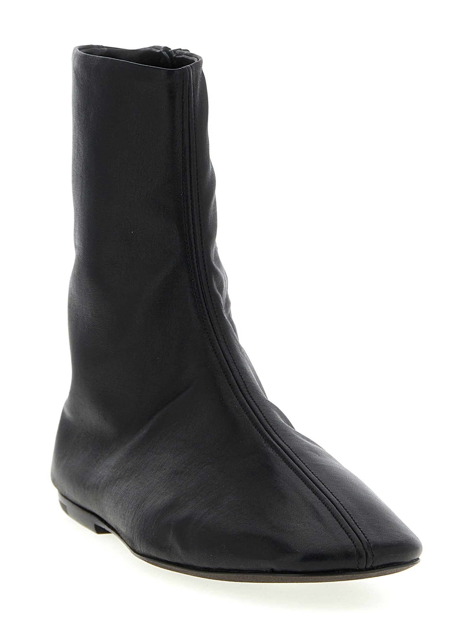 Dries Van Noten Women Leather Ankle Boots In Black