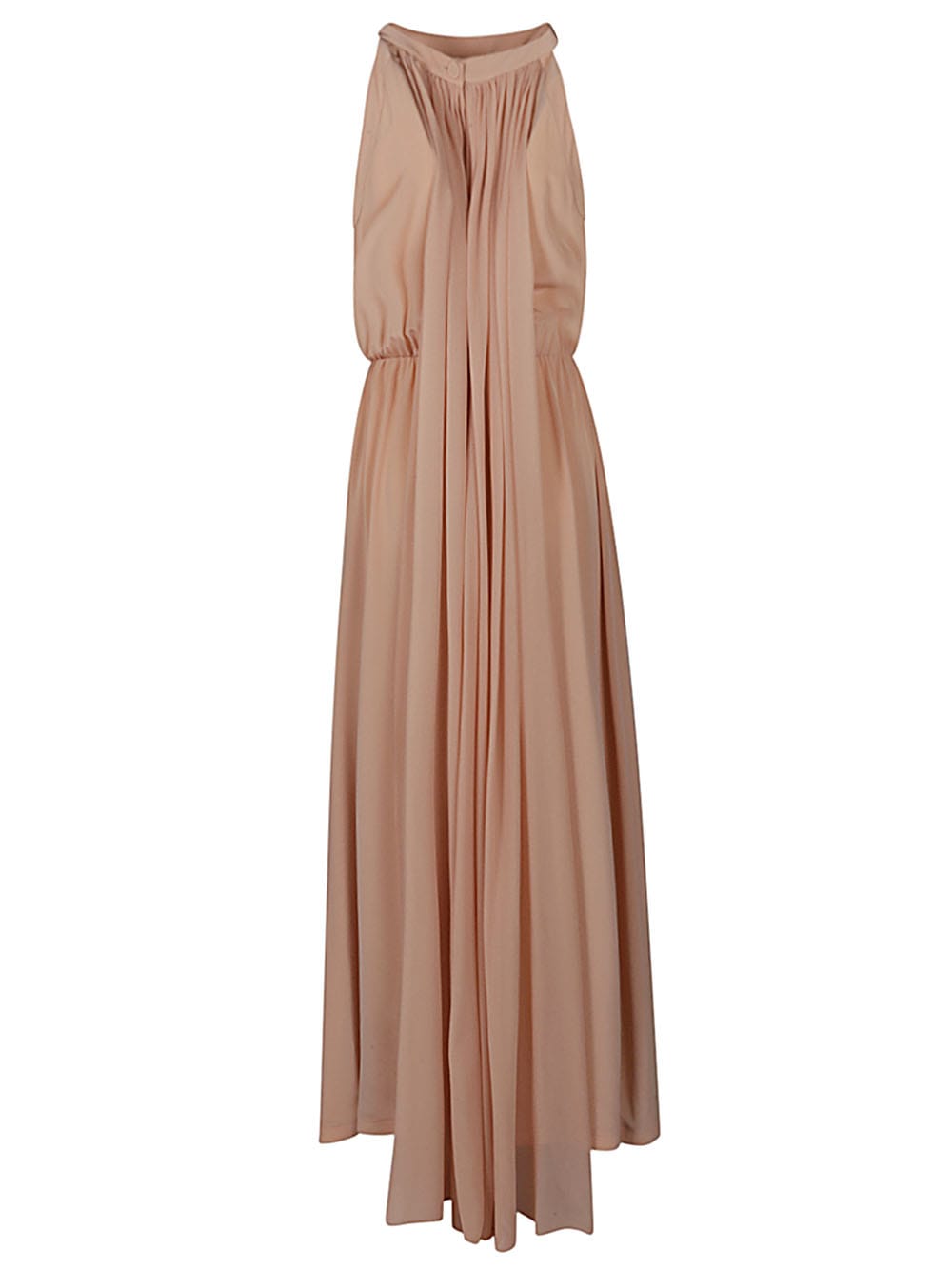Crida Milano Silk Long Dress In Pink