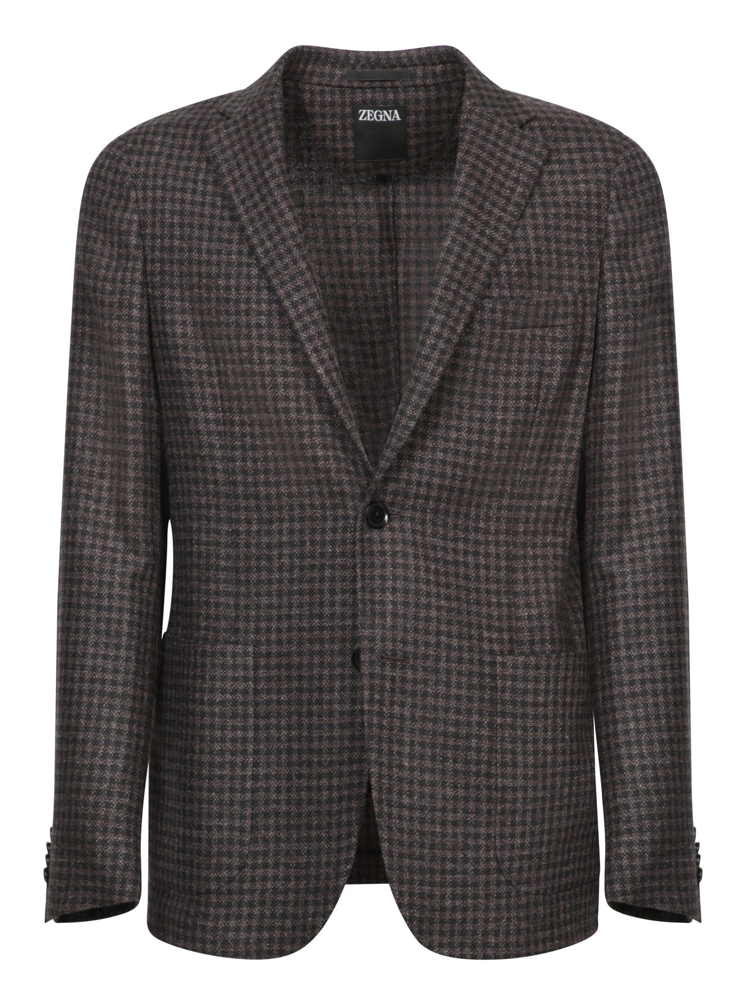 Brown/black Wool And Cashmere Jacket