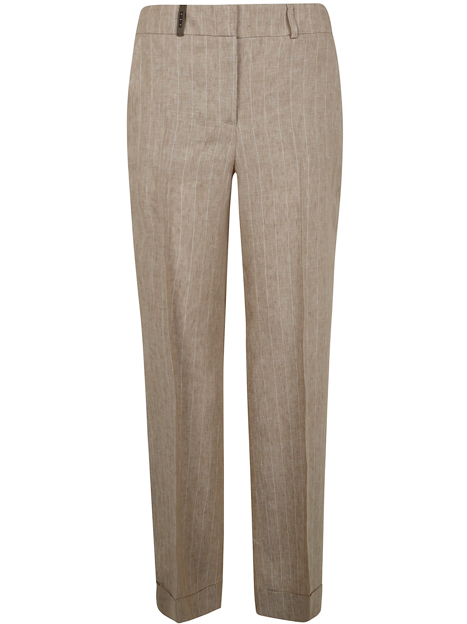 Pinstripe Linen Canvas Trousers