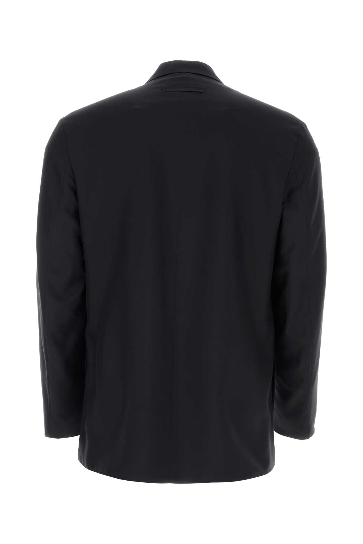 Zegna Giacca In Seta Nera Uomo In Nr