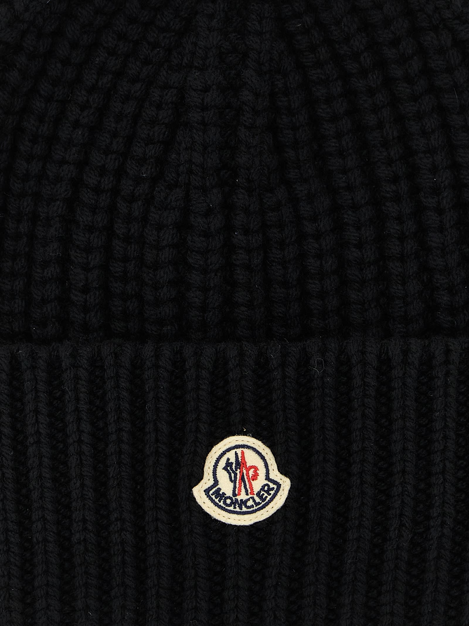 Moncler Women Beanie Wool And Cashmere Hat In Black