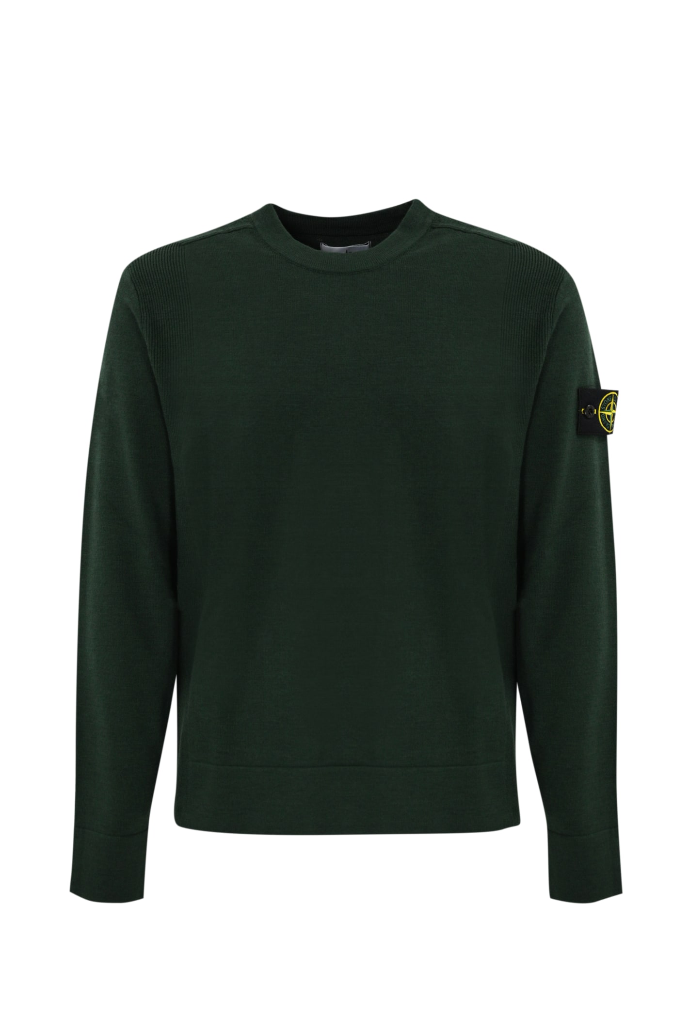 Shop Stone Island 526a1 Stretch Wool Sweater In Musk