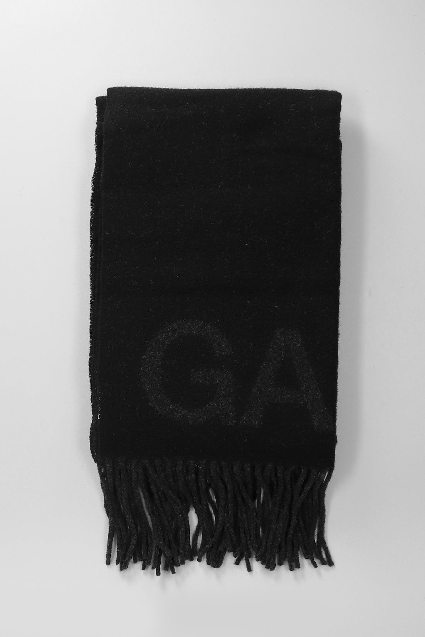 GANNI SCARVE IN BLACK WOOL