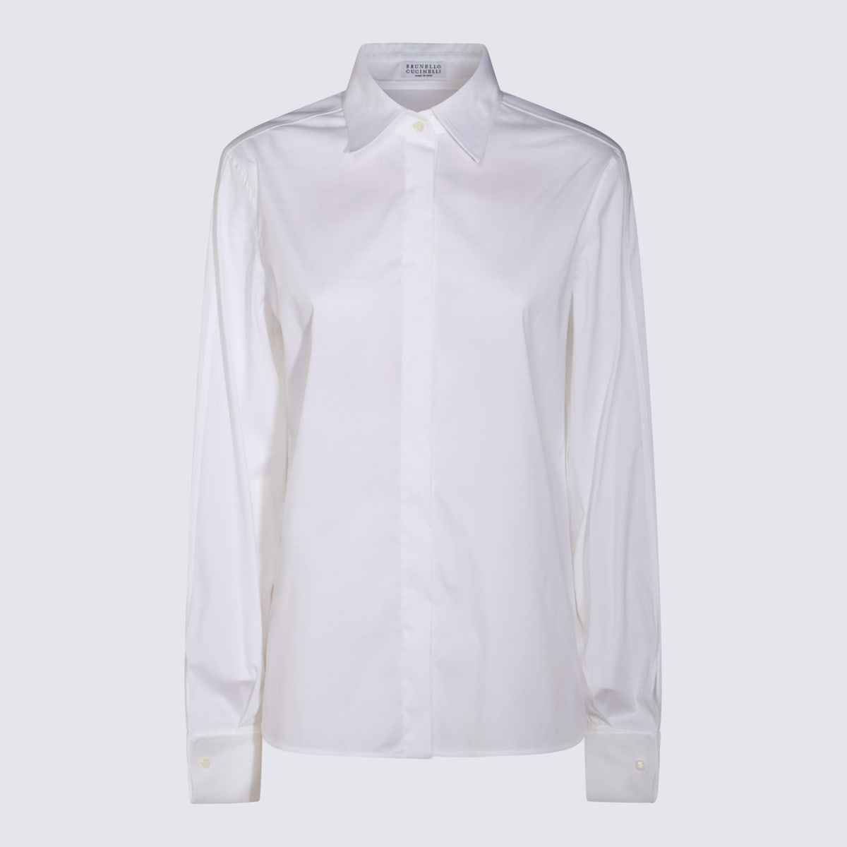 Shop Brunello Cucinelli White Cotton Shirt