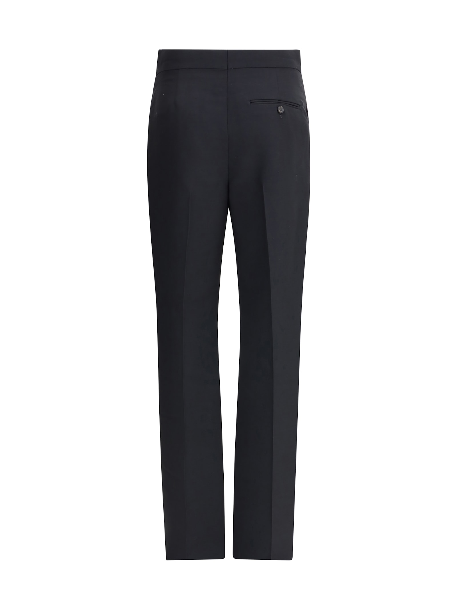 Ferragamo Wool Trousers With Belt Loops And Button Detail In Blue
