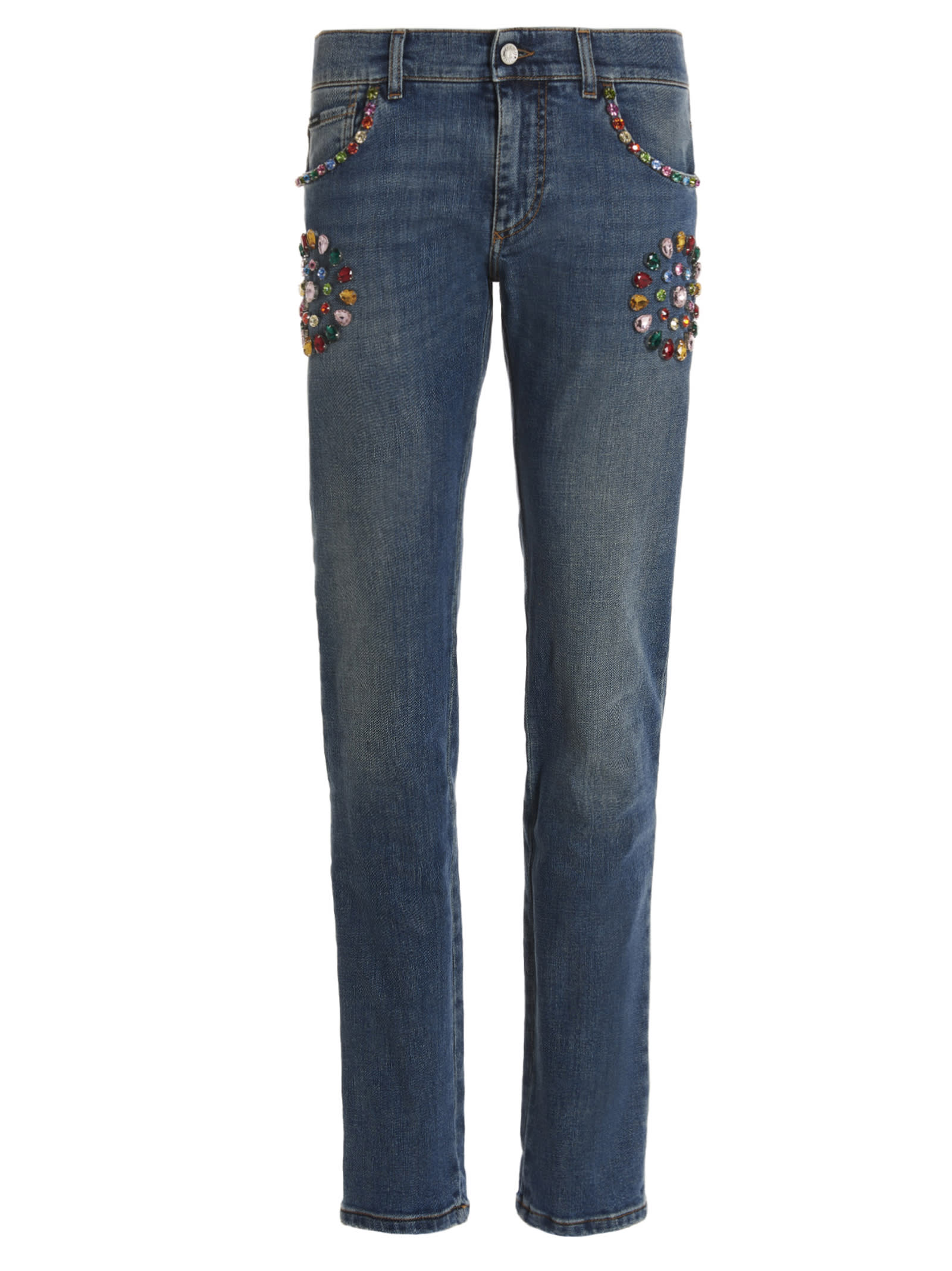 Dolce & Gabbana Stone Appliqué Jeans