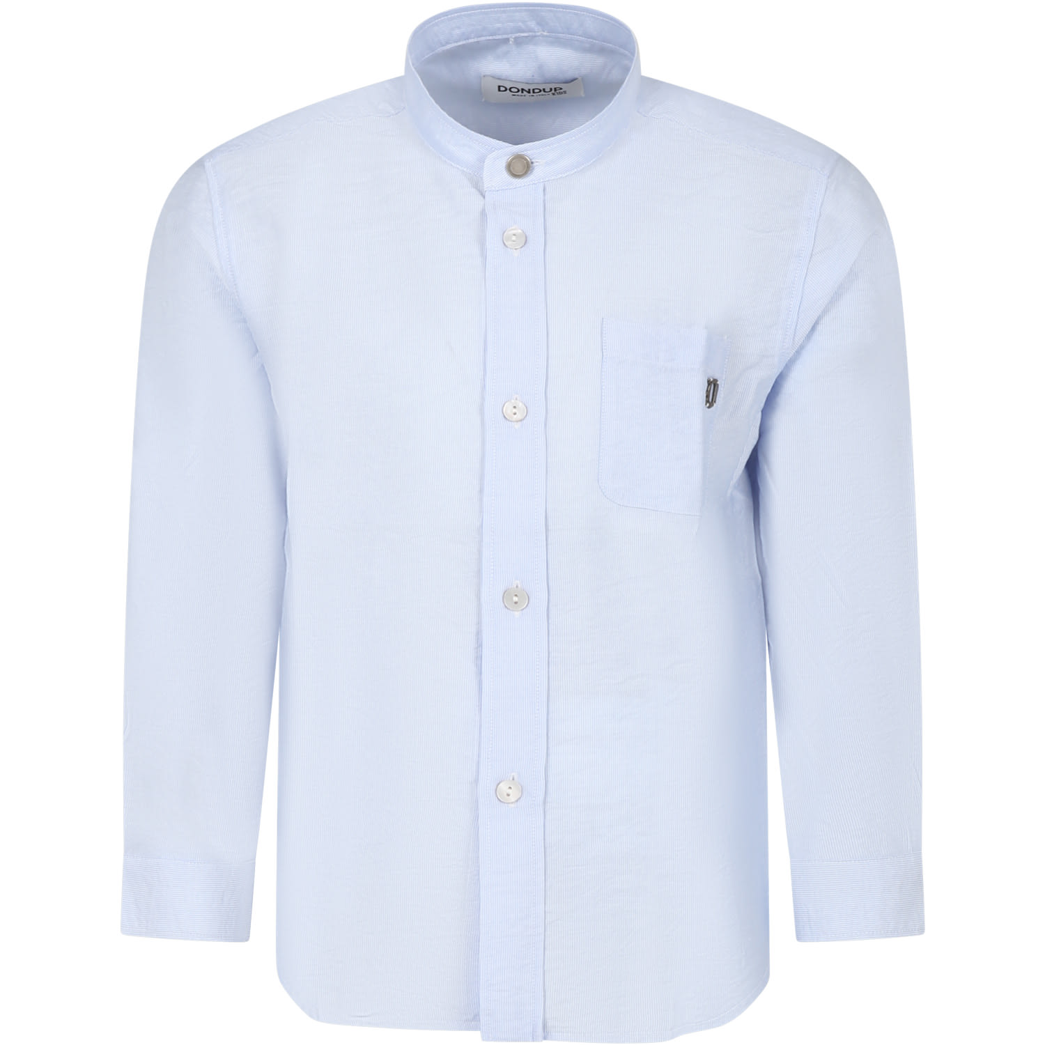 Shop Dondup Light Blue Shirt For Boy With Logo