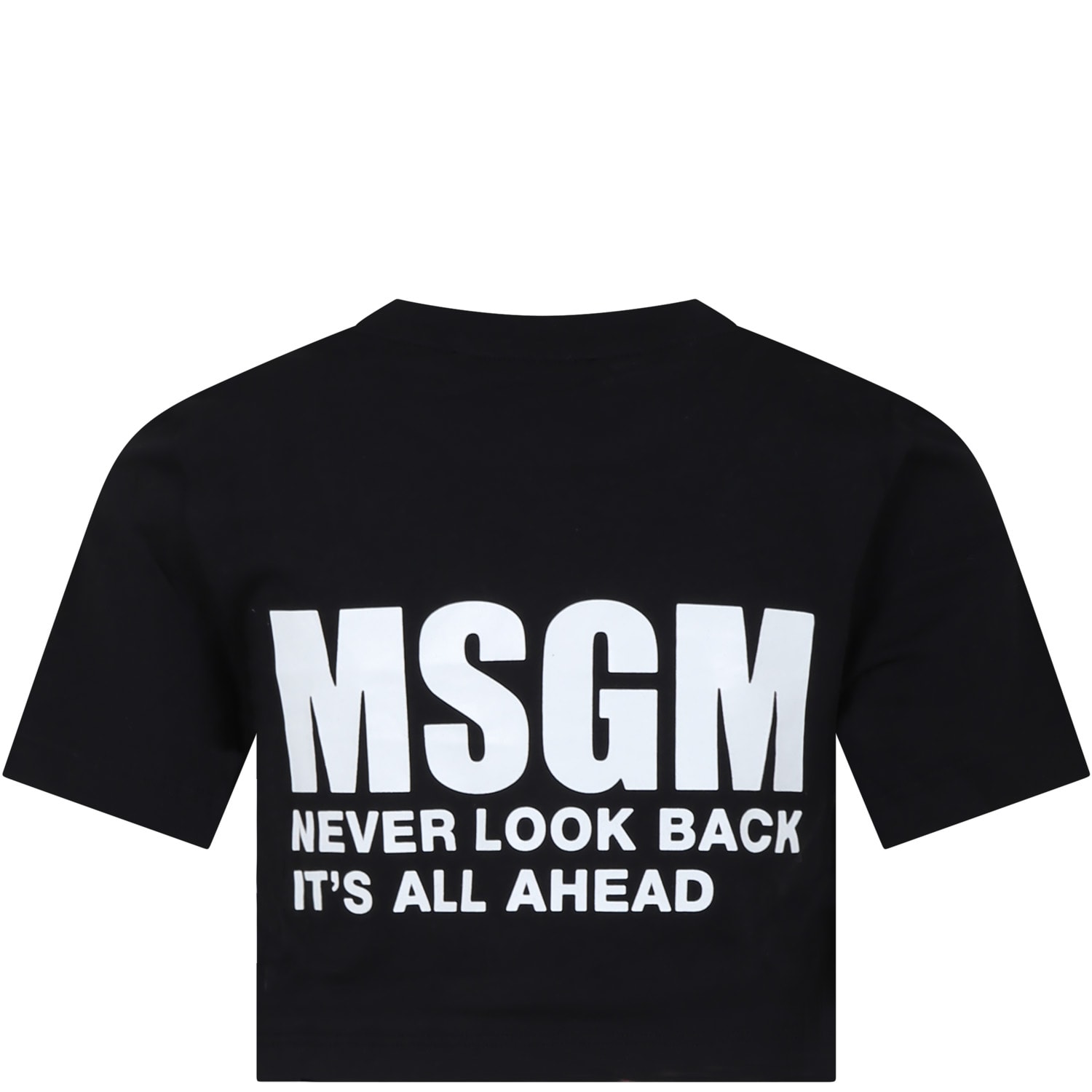 Shop Msgm Black T-shirt For Girl With Logo In Nero