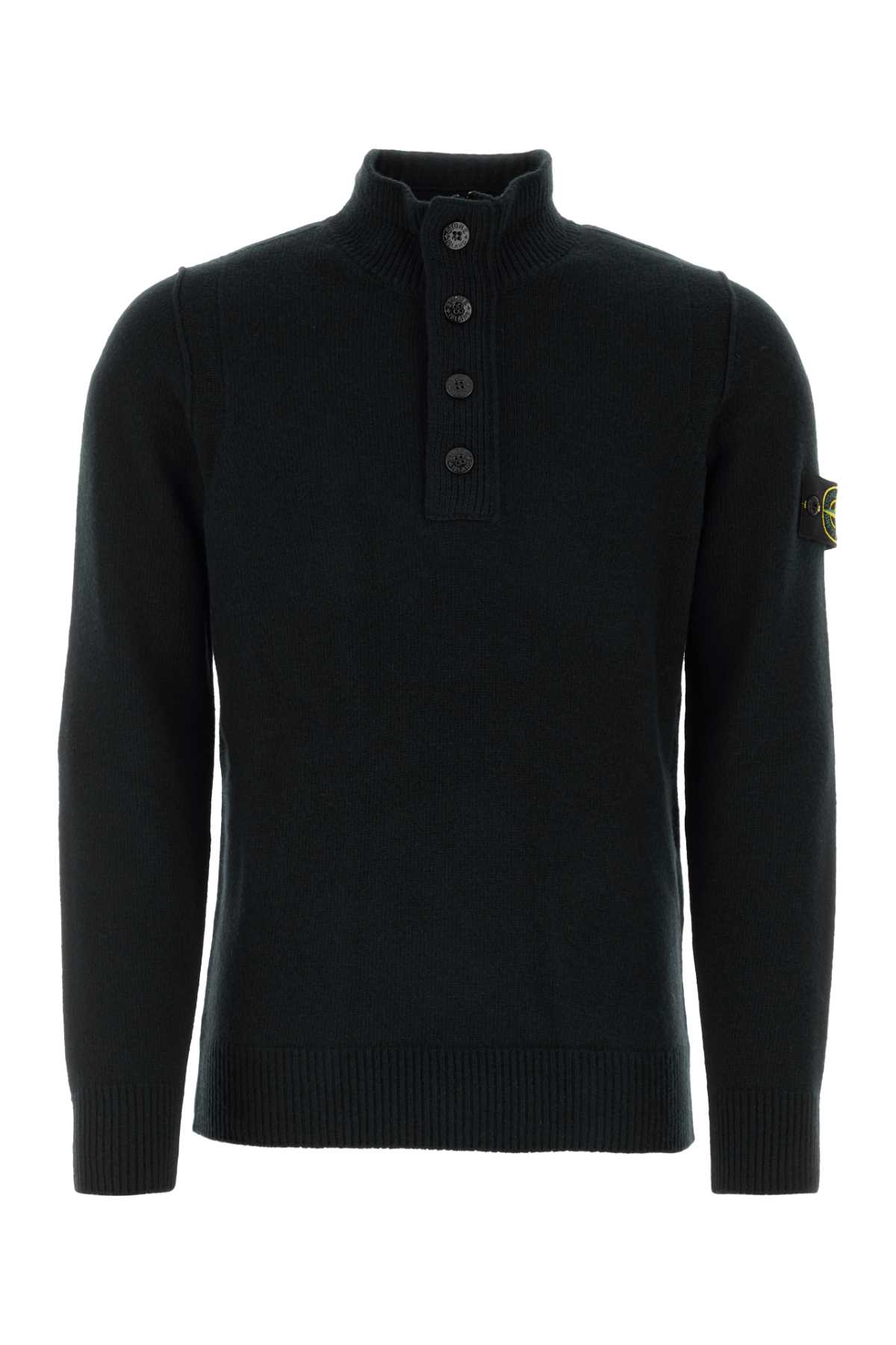 Shop Stone Island Black Wool Blend Sweater