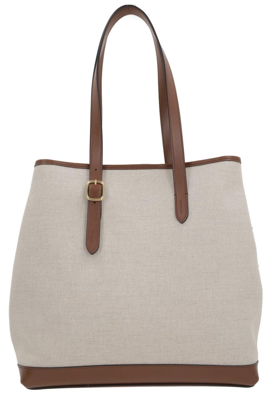 Bally Logo Patch Striped Top Handle Bag