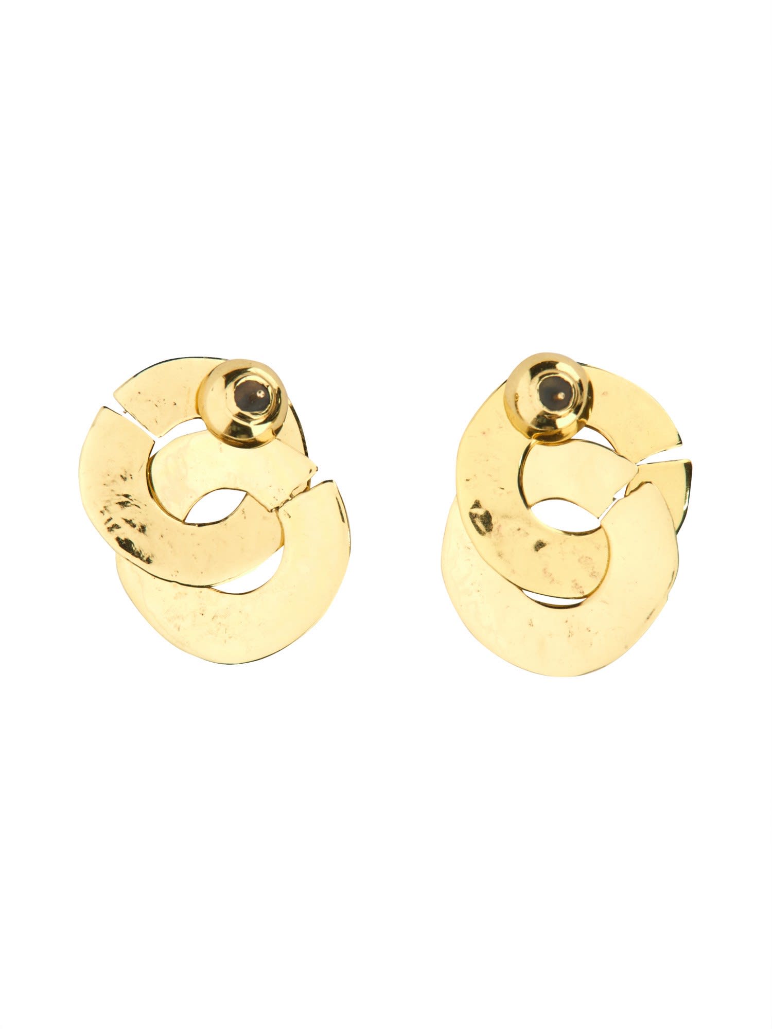 Shop Patou Double Coin Earrings In G Gold