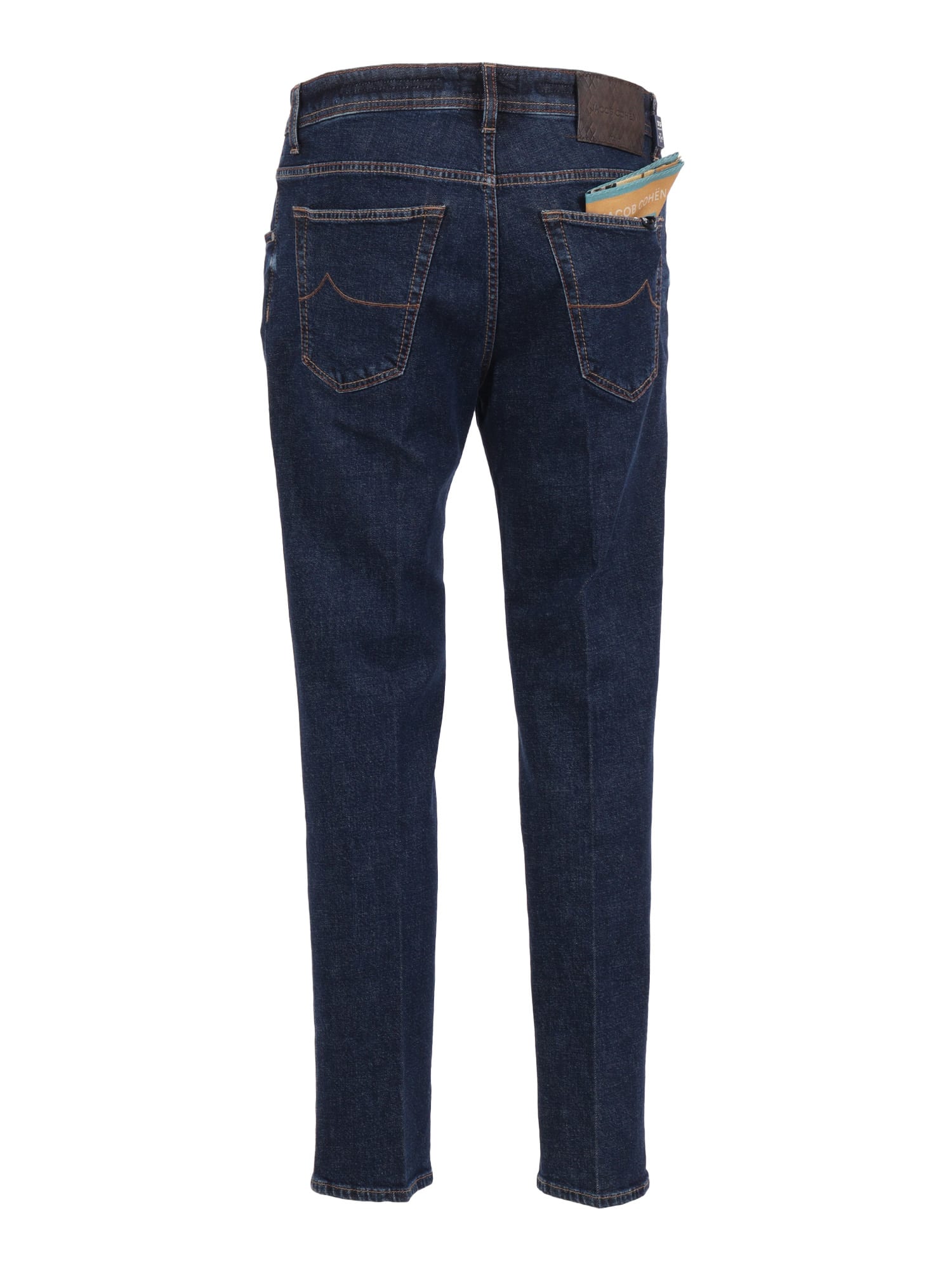 Jacob Cohen Cropped Slim Fit Scott 5 Pockets Pants In Blue